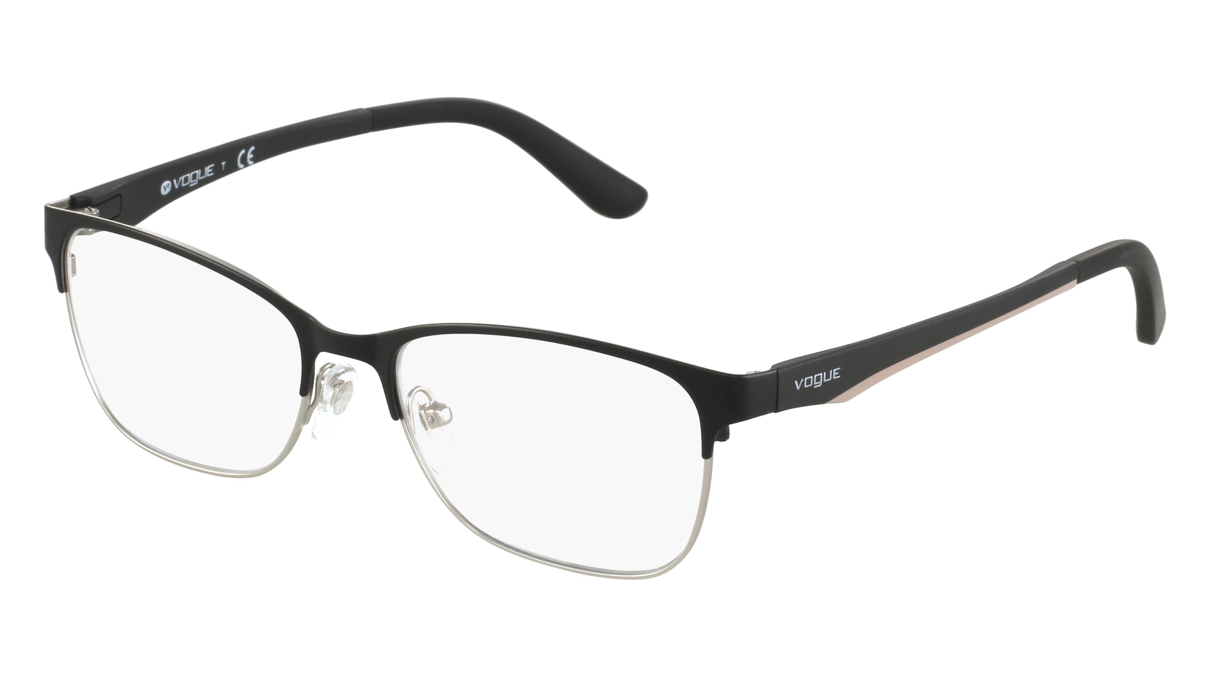 Vogue VO3940 Damen-Brille inkl. Gläser Vollrand Quadratisch Metall-Gestell 52/16/140, Schwarz