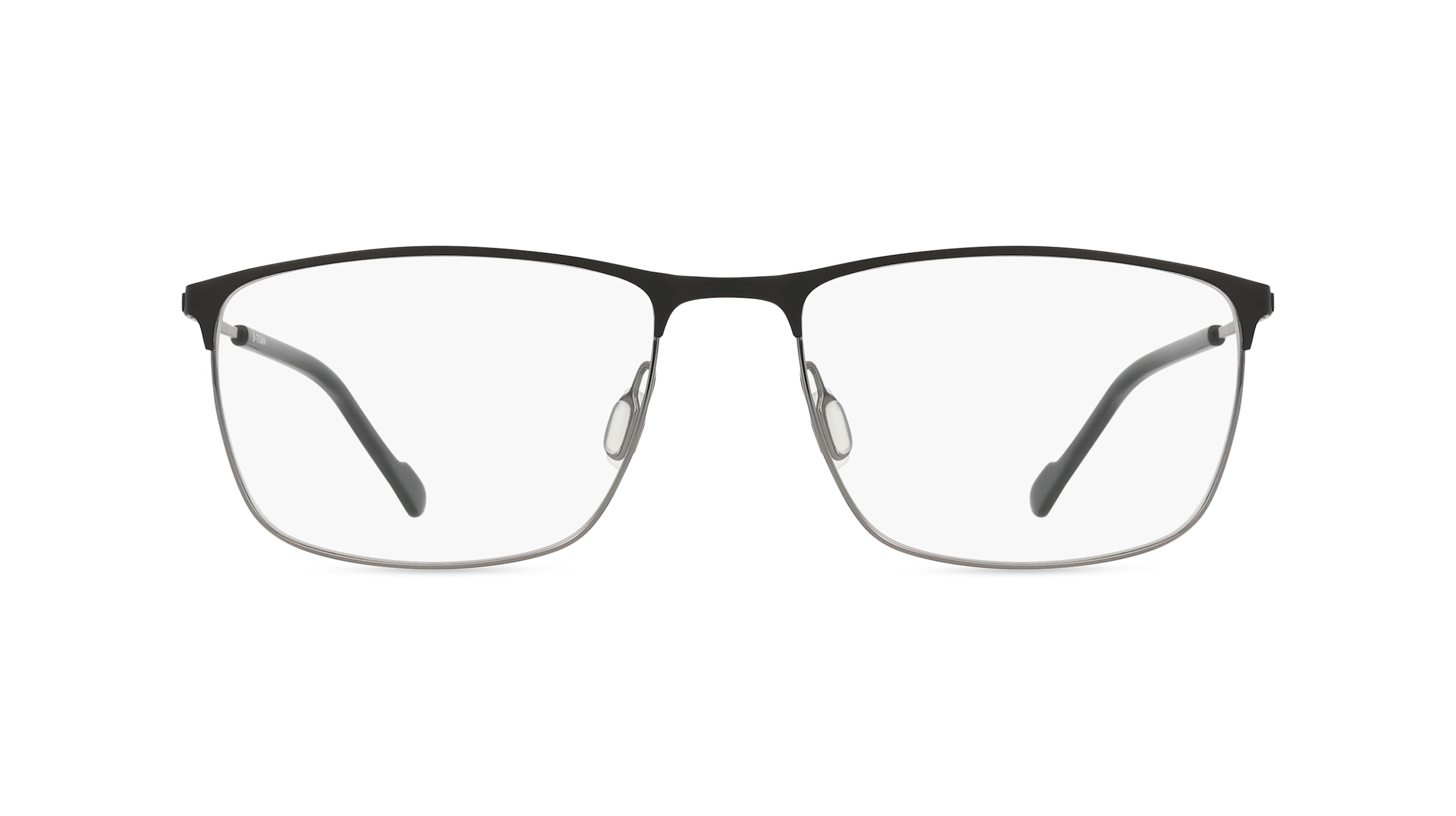 Fielmann GS 004 CL Herren-Brille inkl. Gläser Vollrand Eckig Beta Titan-Gestell 60mm/18mm/145mm, Schwarz