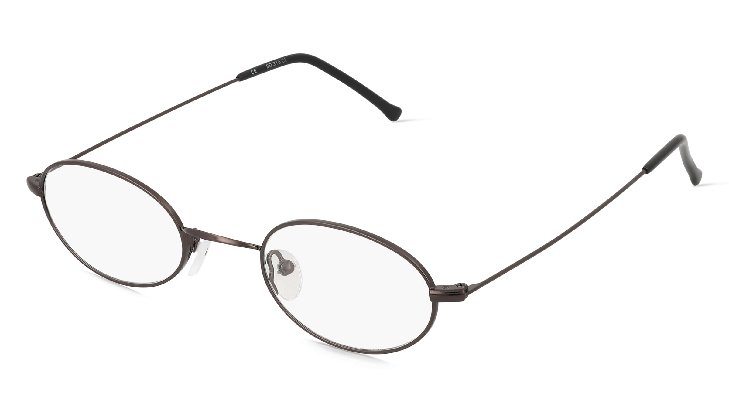 Fielmann BD 316 CL Unisex-Brille inkl. Gläser Vollrand Oval Edelstahl-Gestell 48mm/22mm/145mm, grau