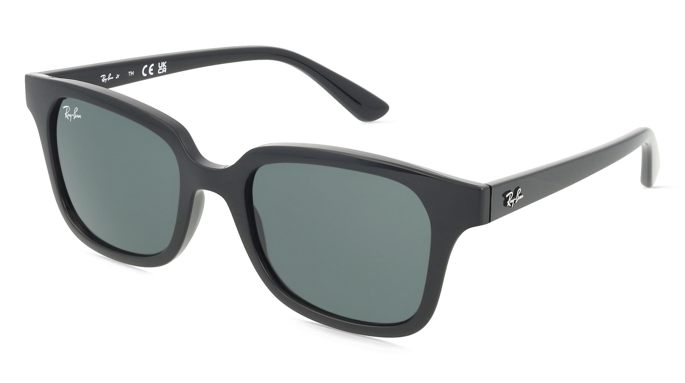 Ray-Ban Junior RJ 9071S Kinder-Sonnenbrille Vollrand Quadratisch Kunststoff-Gestell, Schwarz