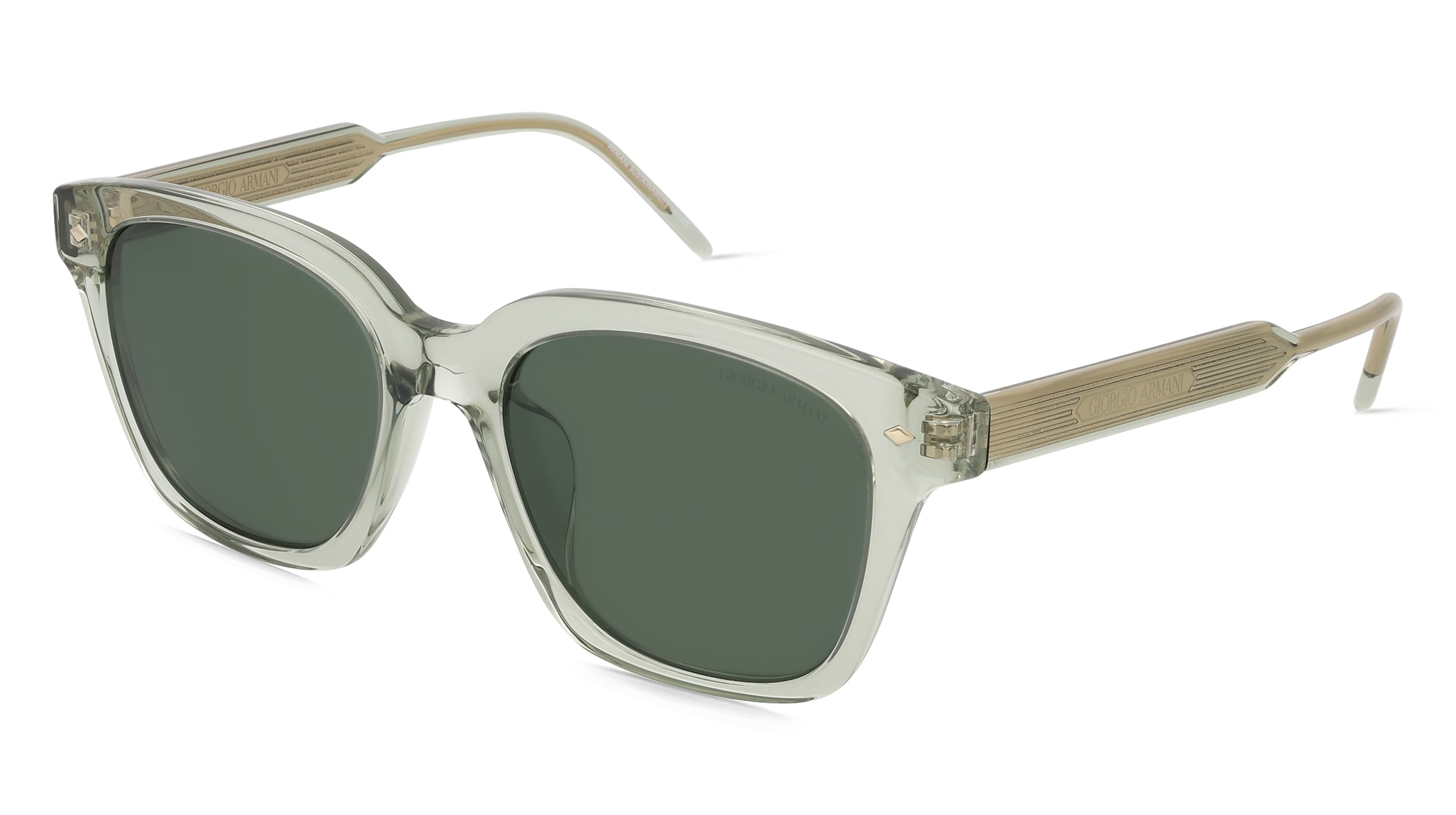 Giorgio Armani 0AR8210U Damen-Sonnenbrille Vollrand Quadratisch Acetat-Gestell, Grün