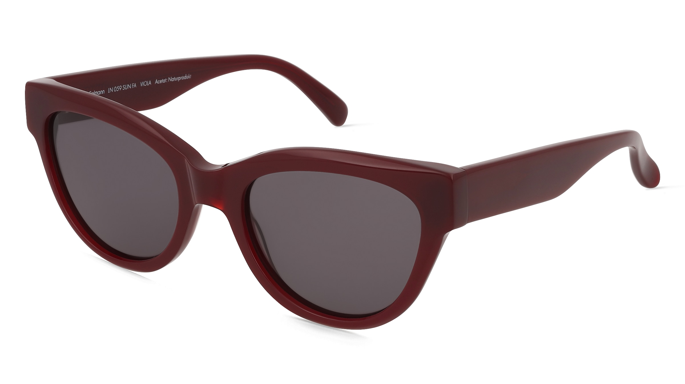 Fielmann LN 059 SUN FA VIOLA Damen-Sonnenbrille Vollrand Butterfly Acetat Extrudiert-Gestell, Rot
