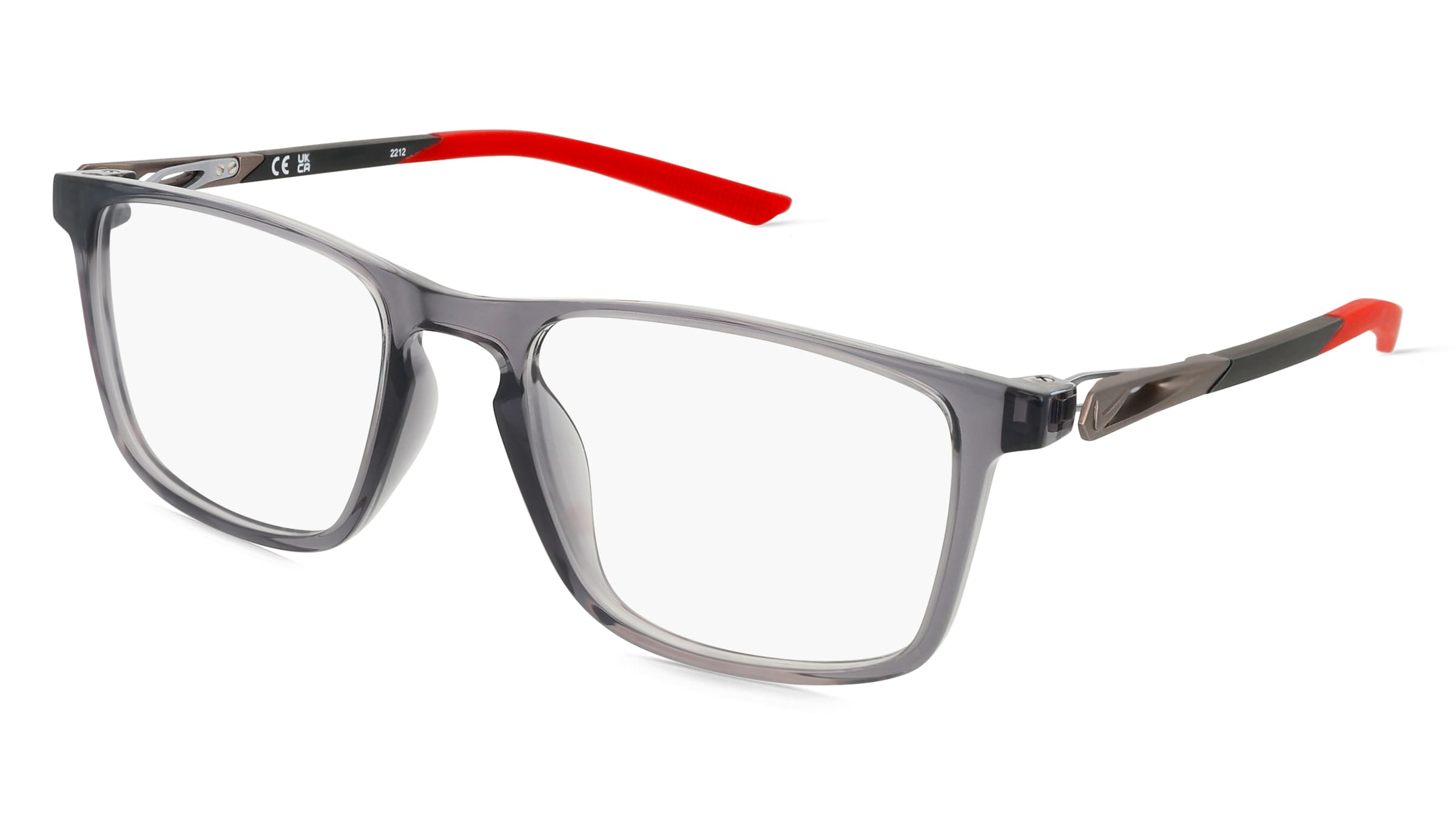 Nike 7146 Unisex-Brille inkl. Gläser Vollrand Quadratisch Kunststoff-Gestell 54/19/140, Grau