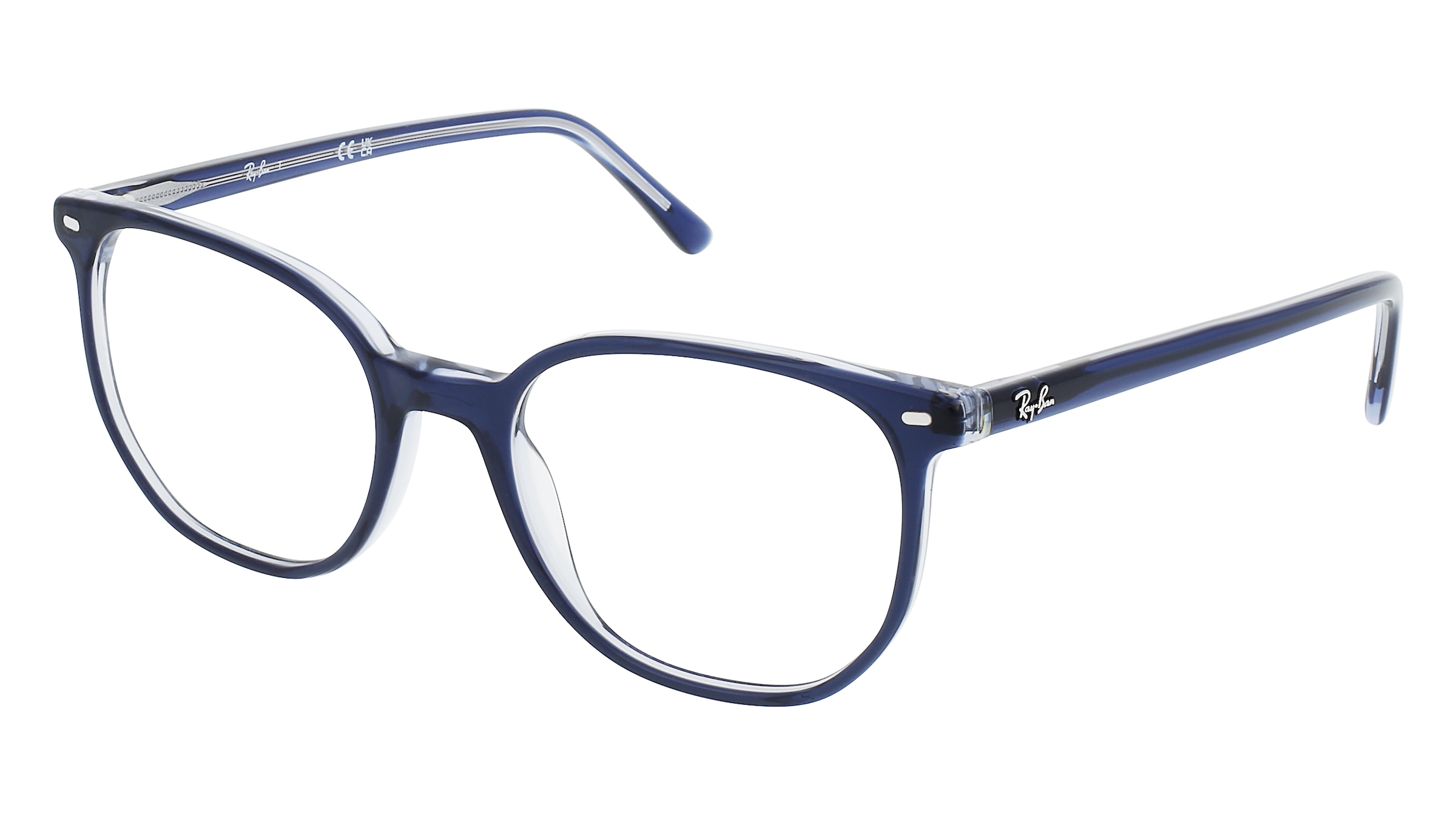 Ray-Ban RX5397 ELLIOT Unisex-Brille inkl. Gläser Vollrand Geometrisch Acetat-Gestell 52/19/145, Blau
