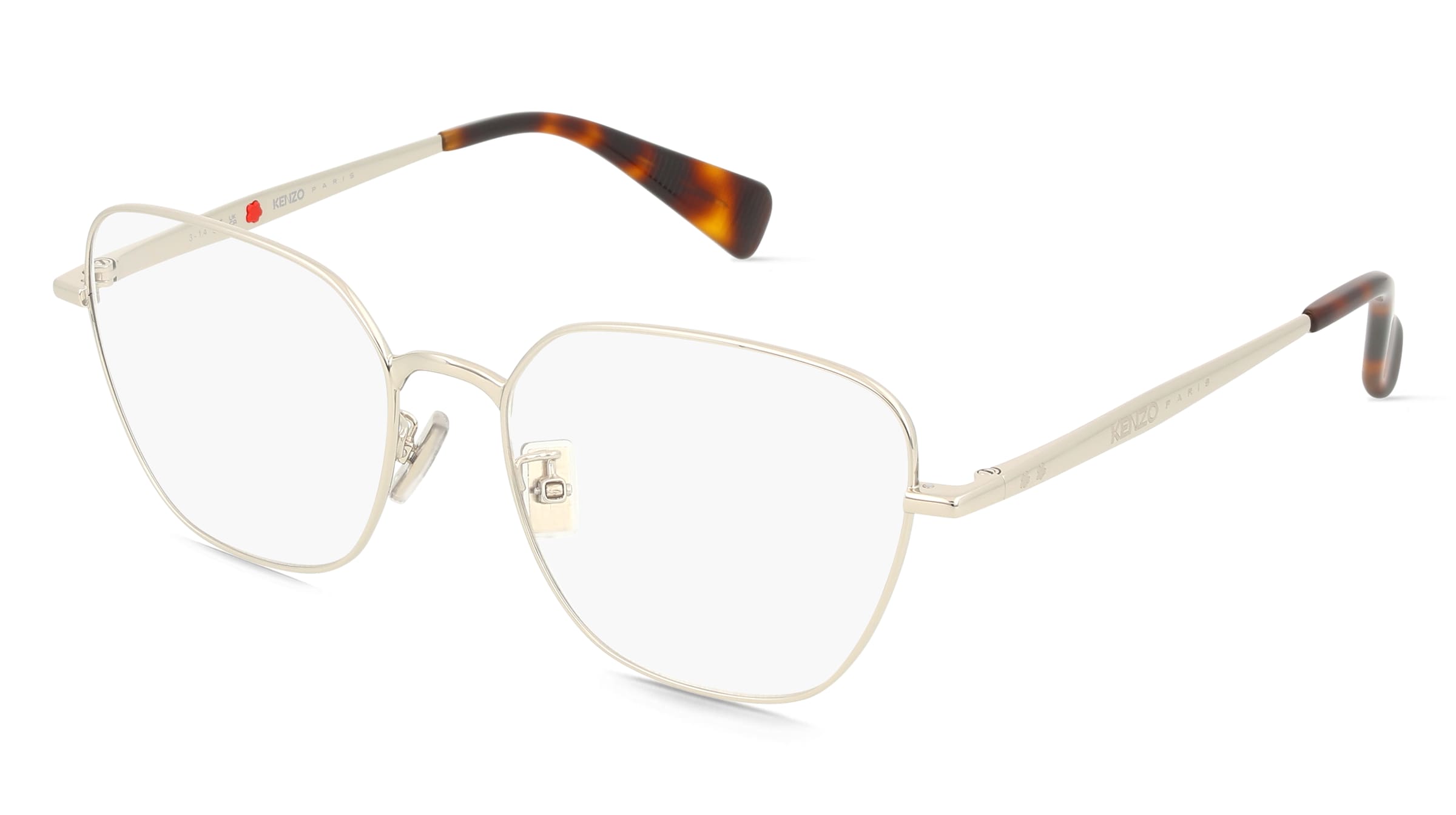 Kenzo KZ50214U Damen-Brille inkl. Gläser Vollrand Cat Eye Metall-Gestell 55/17/145, Grau