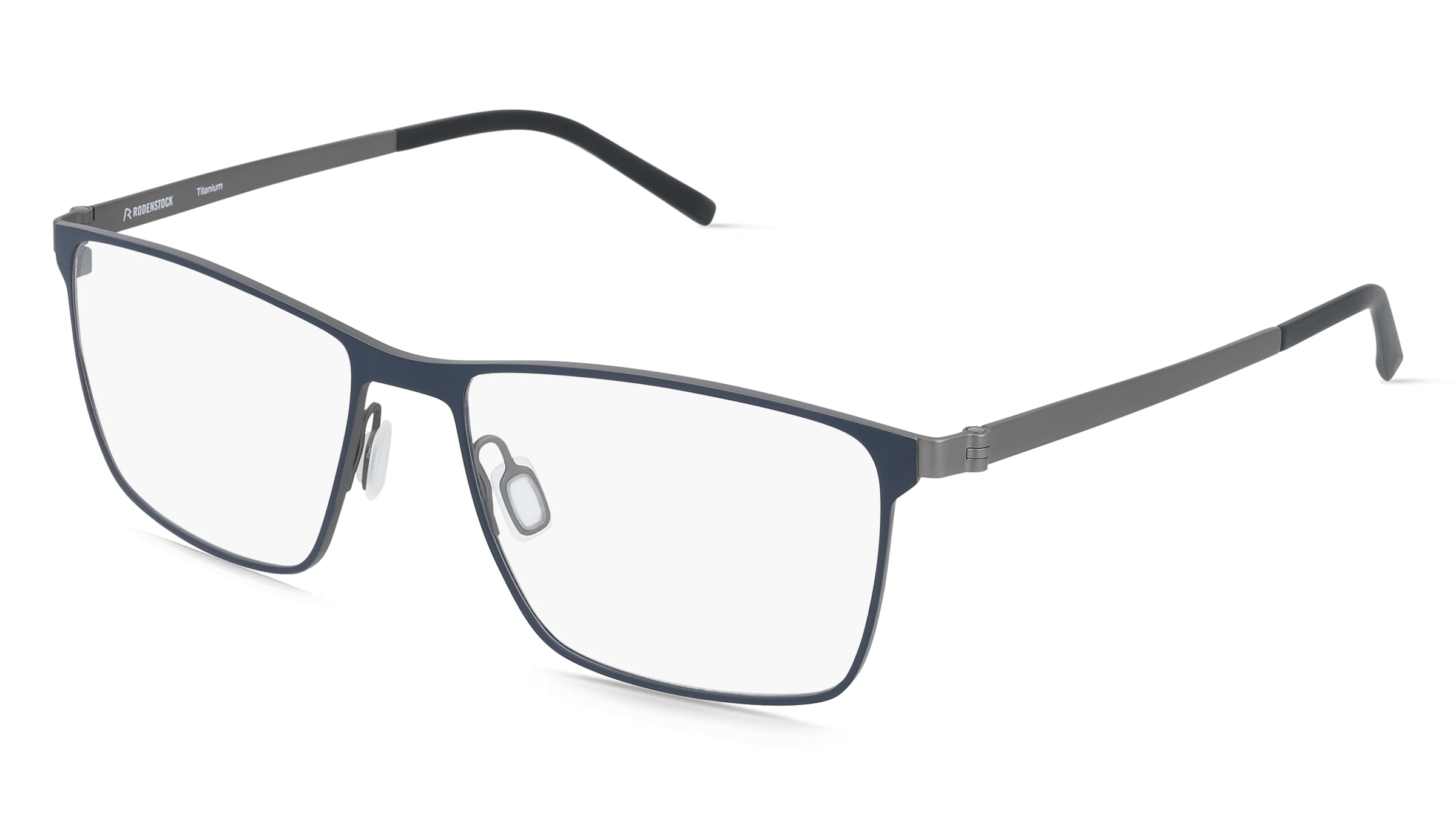 Rodenstock R7171 Herren-Brille inkl. Gläser Vollrand Quadratisch Titan-Gestell 57/17/145, Blau