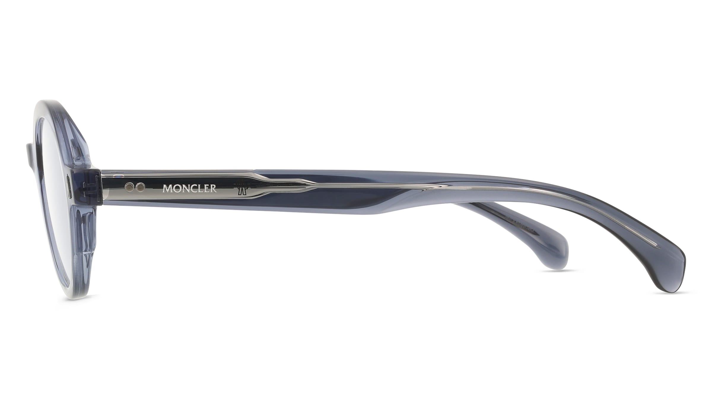 Thumbnail - Moncler ME2005 Unisex-Brille inkl. Gläser Vollrand Rund Acetat-Gestell 49/21/145, blau