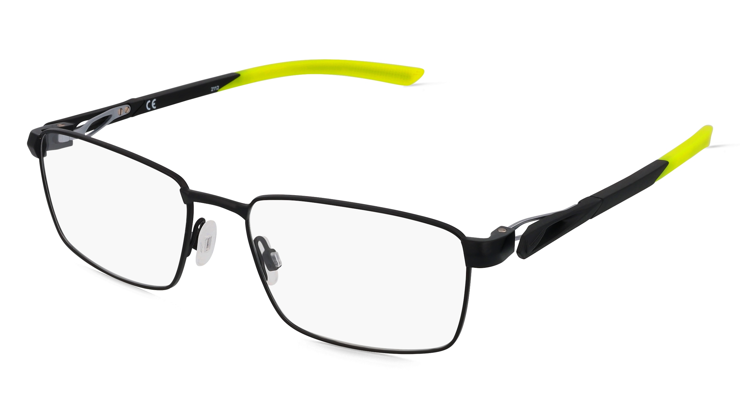 Nike 8140 Unisex-Brille inkl. Gläser Vollrand Quadratisch Kunststoff-Gestell 54/17/140, Schwarz