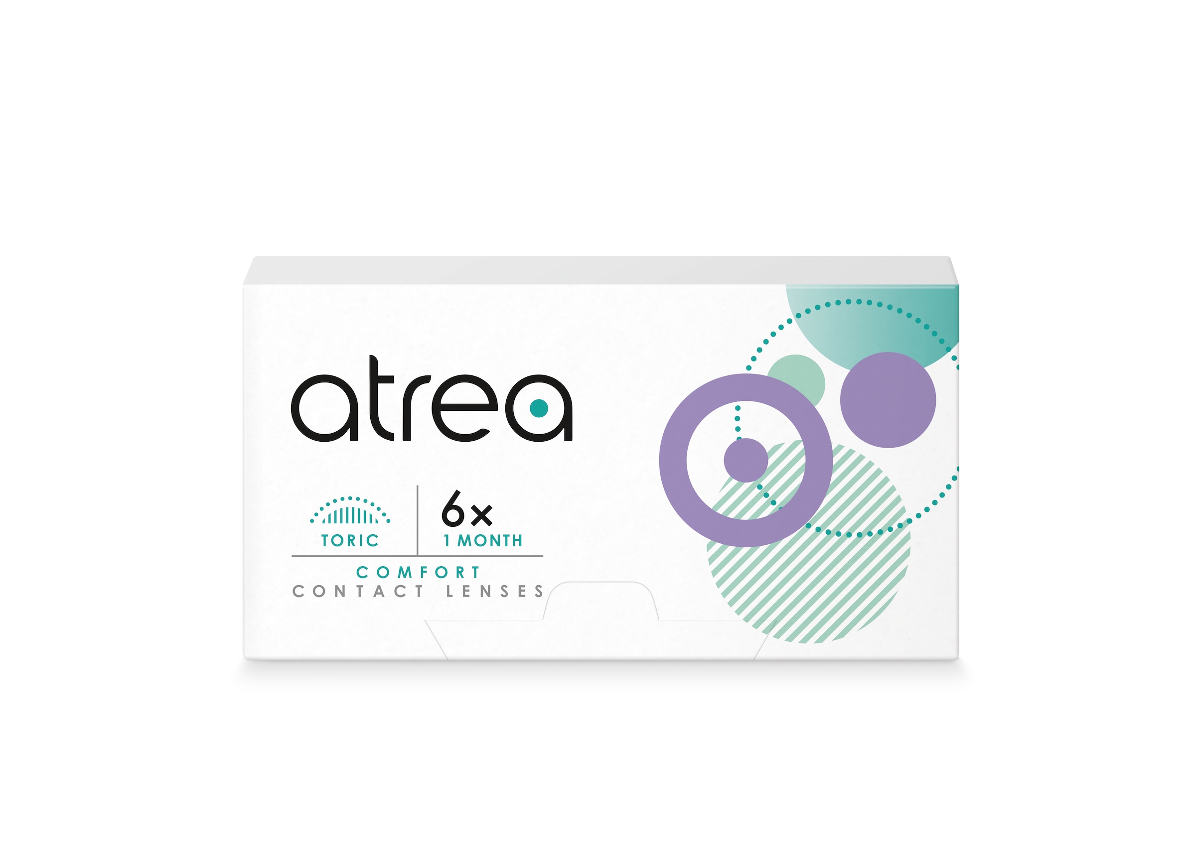 Atrea Comfort 1 Month Toric (6er Packung) Monatslinsen (0 dpt, Zyl. -0.75, Achse 70 & BC 8.5) mit UV-Schutz