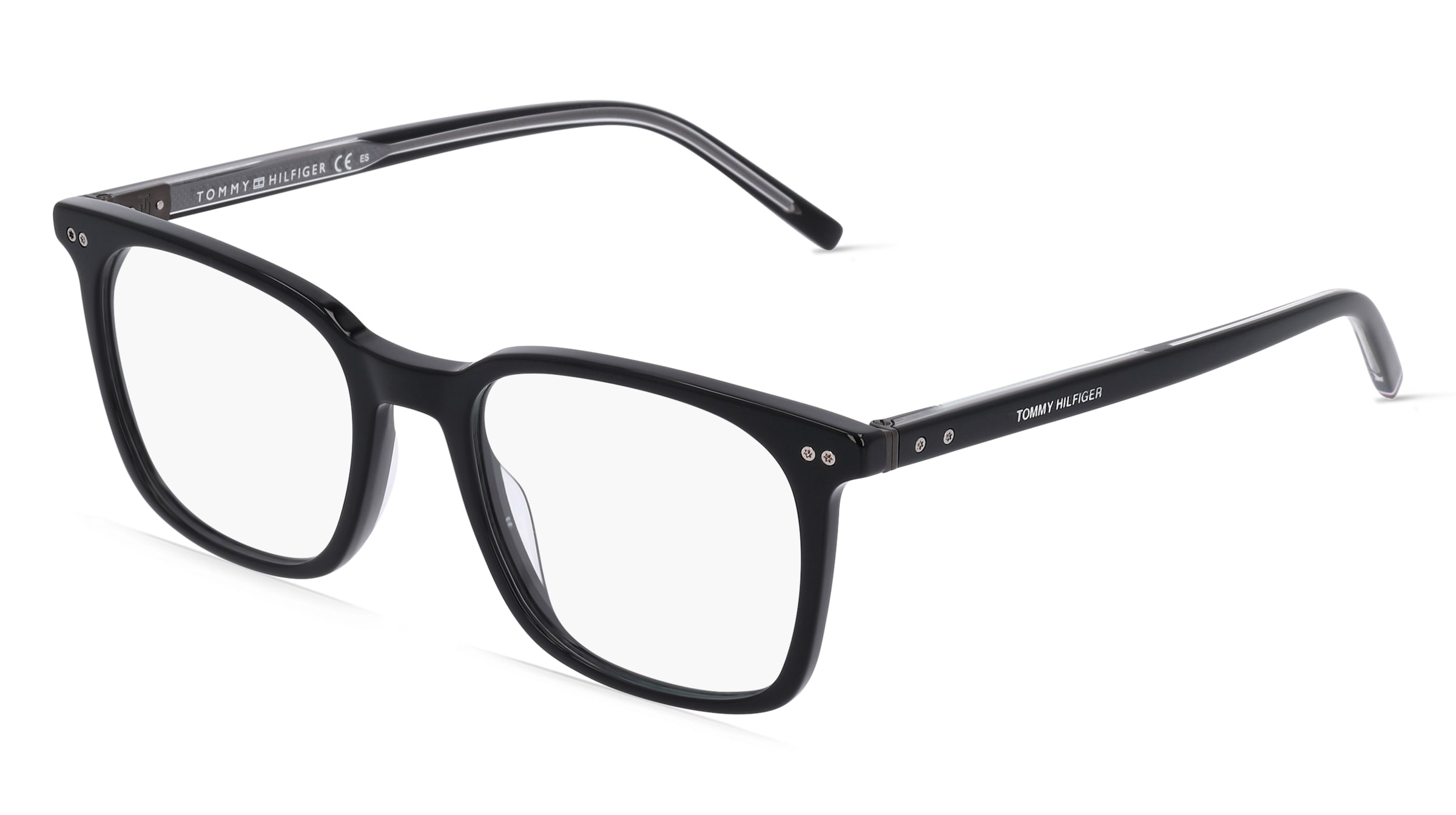 Tommy Hilfiger TH1942 Herren-Brille inkl. Gläser Vollrand Quadratisch Acetat-Gestell 52/19/150, Schwarz