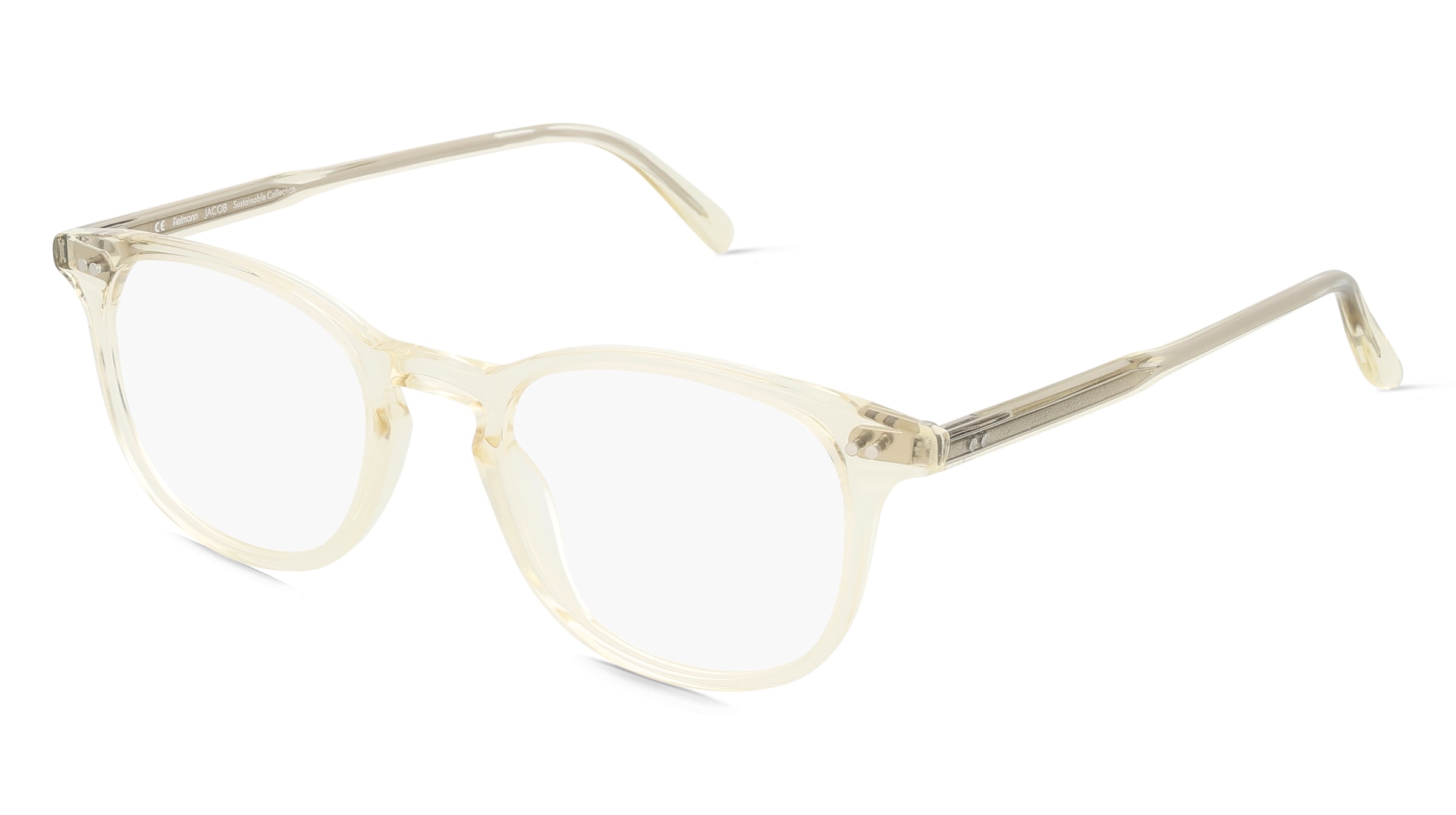 Fielmann LN 044 RN JACOB Herren-Brille inkl. Gläser Vollrand Panto Acetat-Gestell 47/20/145, Beige