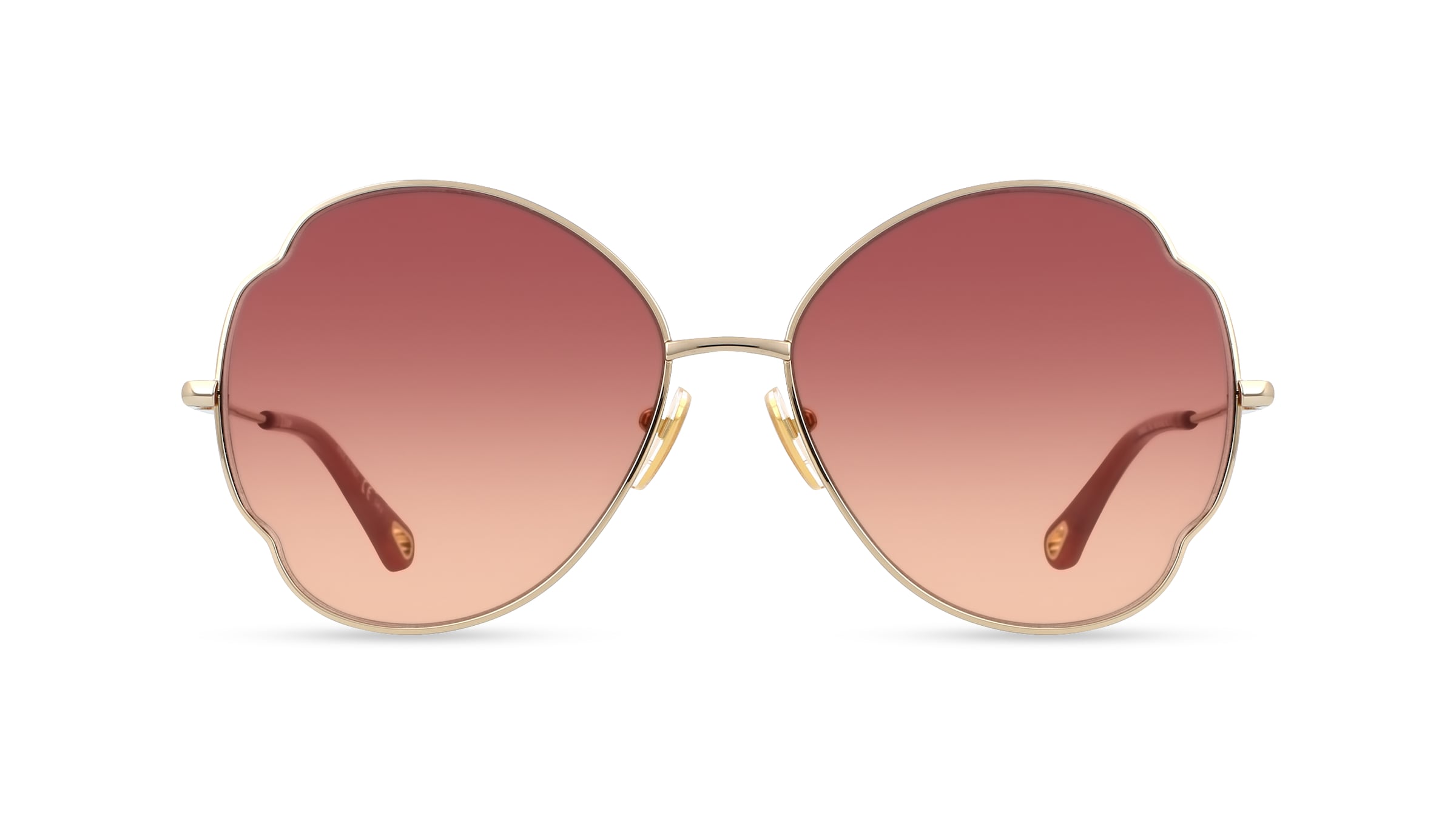 Chloé CH0093S Damen-Sonnenbrille Vollrand Butterfly Metall-Gestell, gold