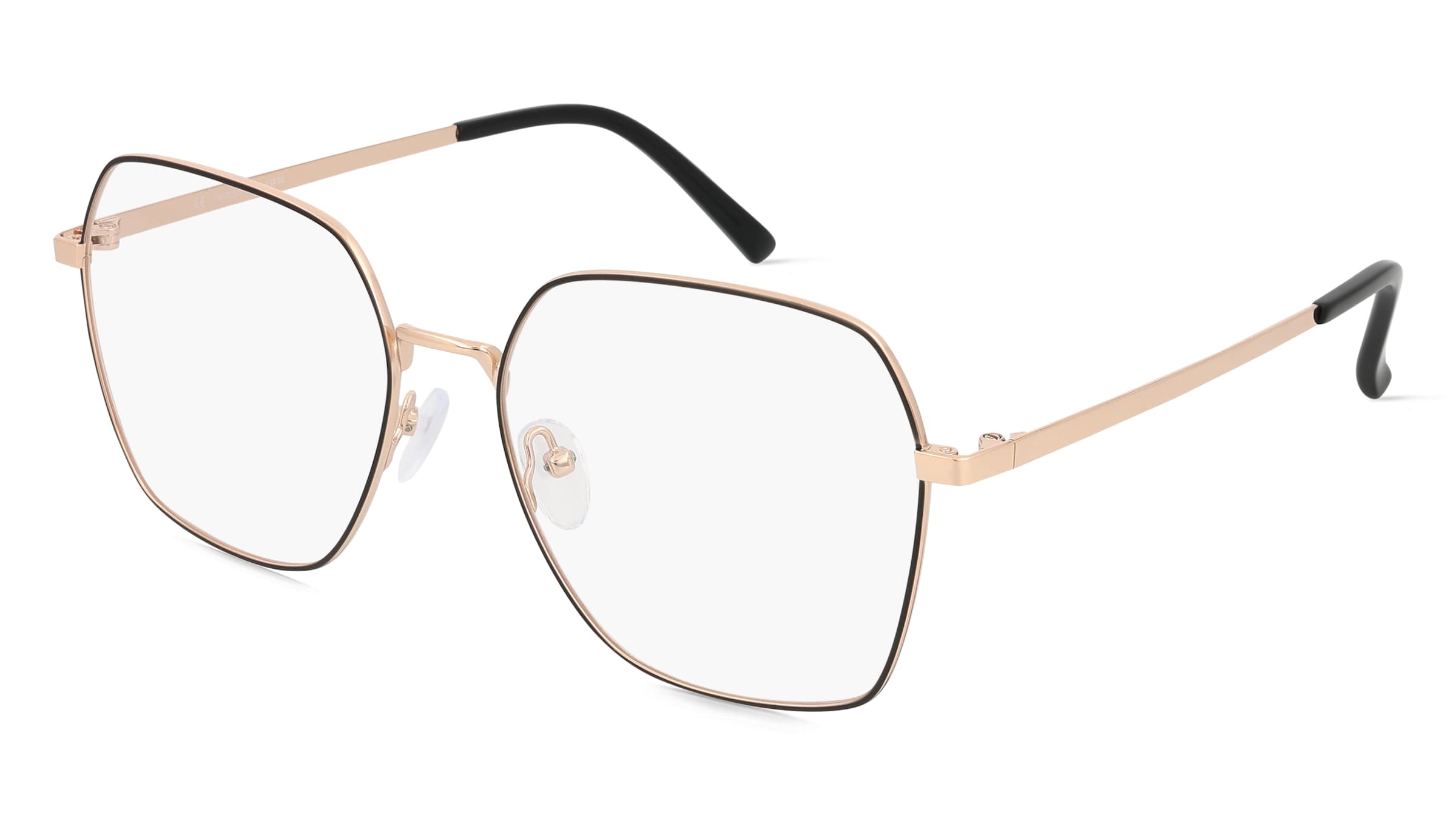 Fielmann BD 558 FA SOFIA Damen-Brille inkl. Gläser Vollrand Geometrisch Edelstahl-Gestell 57/17/145, Schwarz