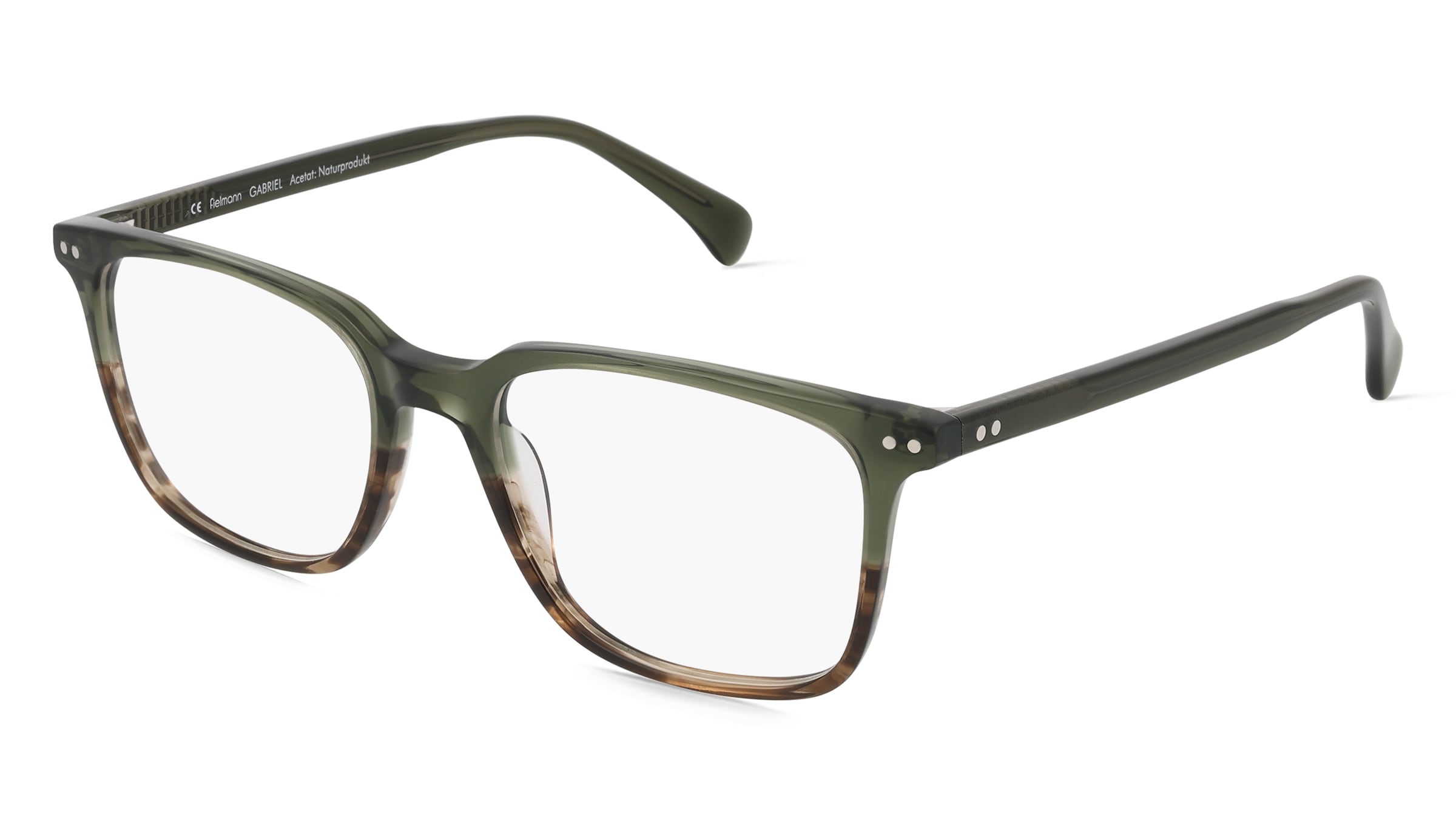 Fielmann OL 026 CL GABRIEL Herren-Brille inkl. Gläser Vollrand Quadratisch Acetat-Gestell 52/18/145, Grün