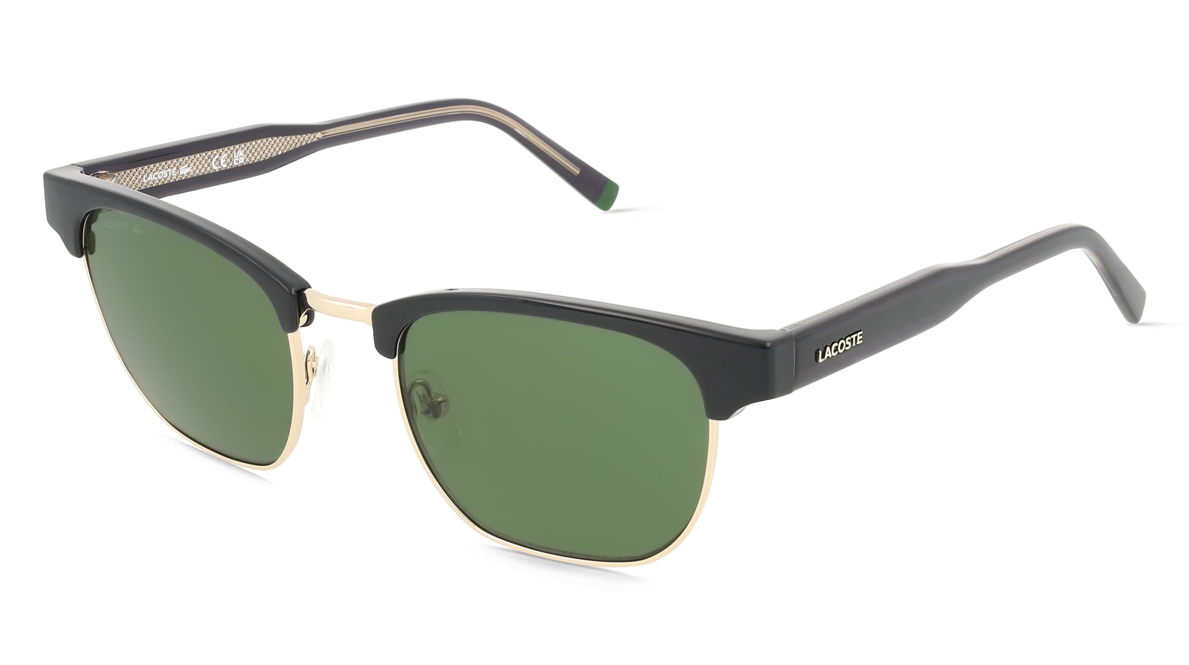 Lacoste L266S Herren-Sonnenbrille Vollrand Browline Kunststoff-Gestell, Schwarz