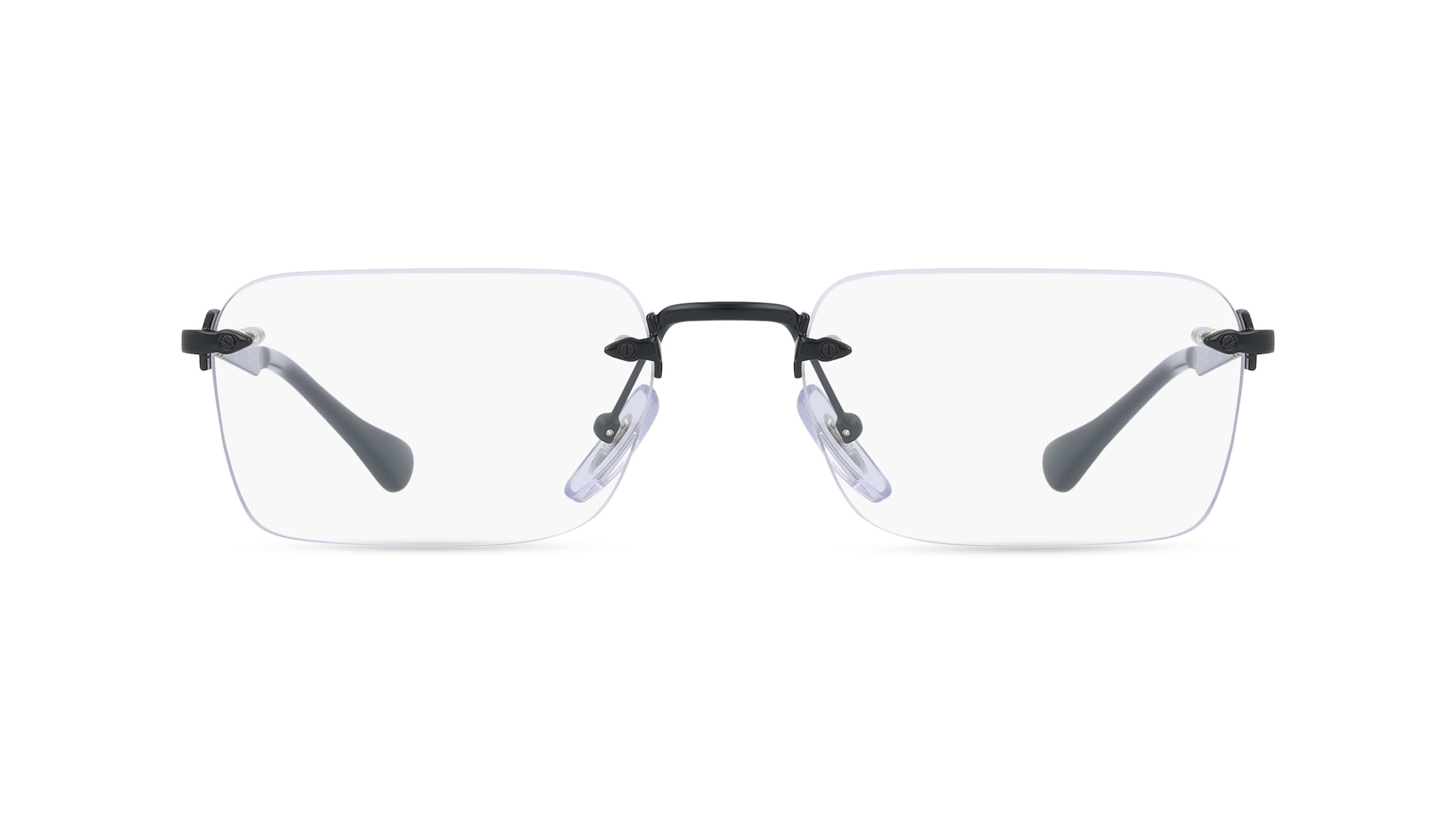 Persol PO1030V LUC Unisex-Brille inkl. Gläser Randlos Eckig Metall-Gestell 55/19/145, Schwarz