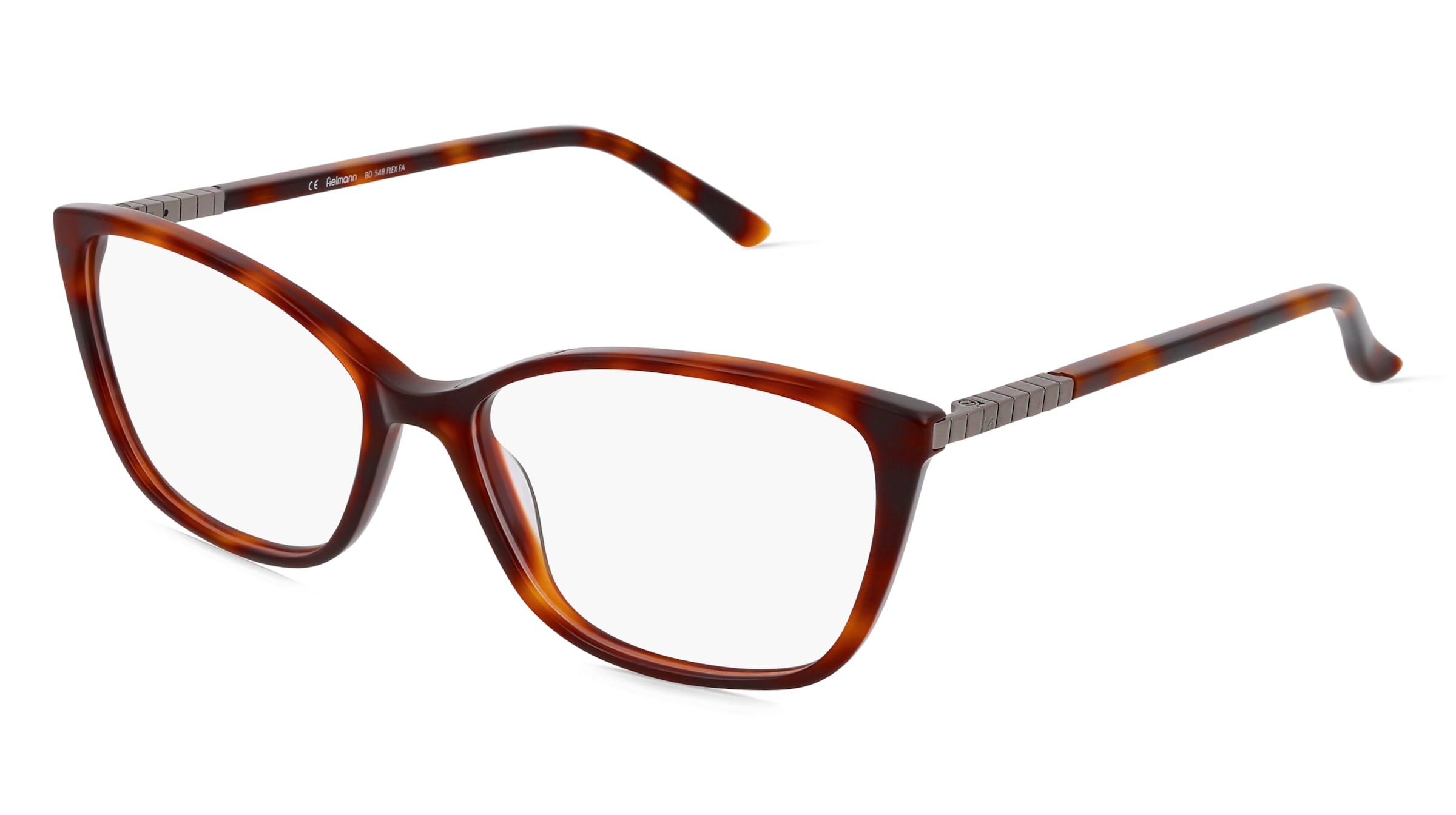 Fielmann BD 548 FLEX FA Damen-Brille inkl. Gläser Vollrand Quadratisch Acetat-Gestell 54/15/140, Havanna