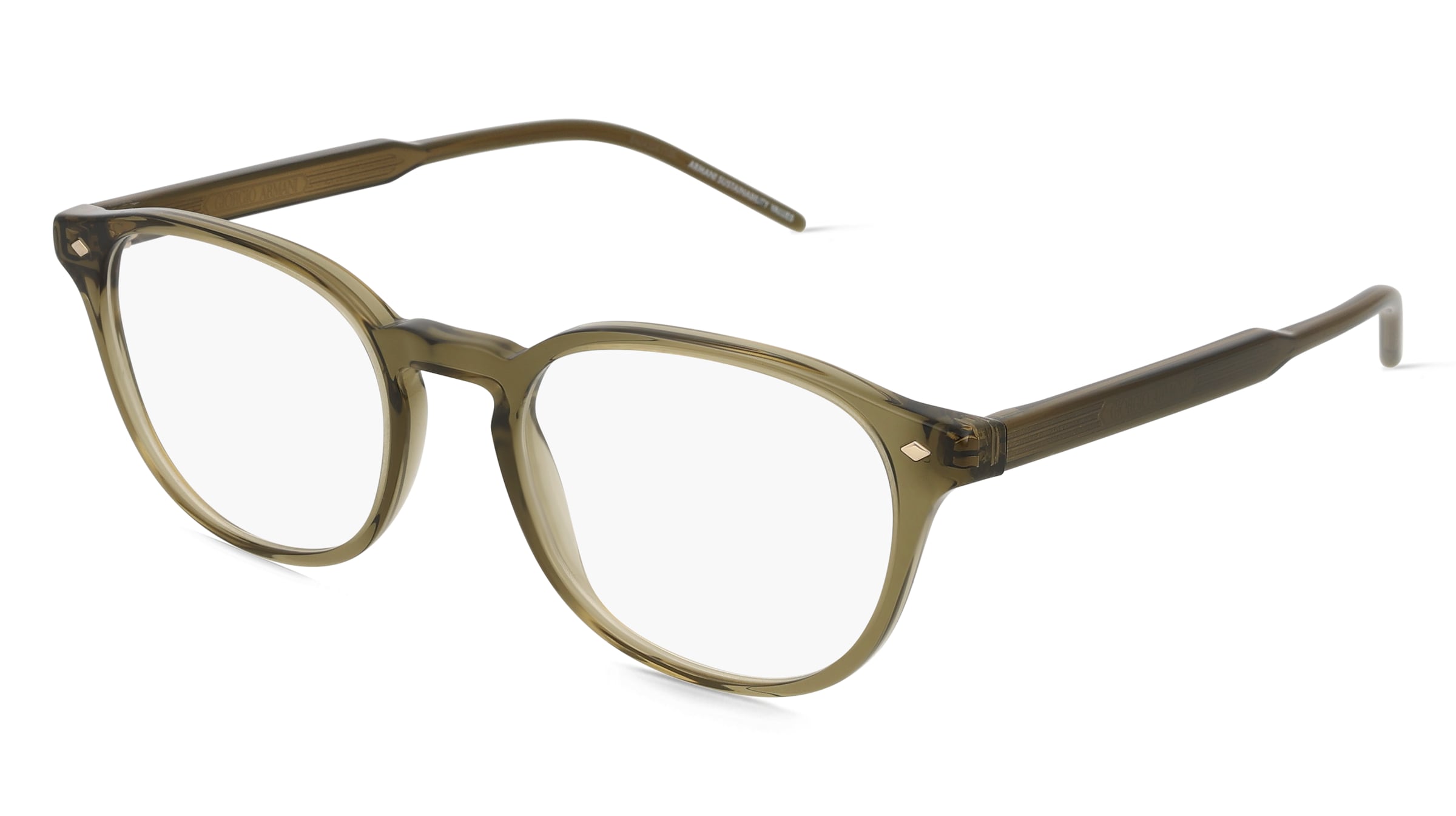 Giorgio Armani 0AR7259 Herren-Brille inkl. Gläser Vollrand Panto Acetat-Gestell 50/19/145, Grün