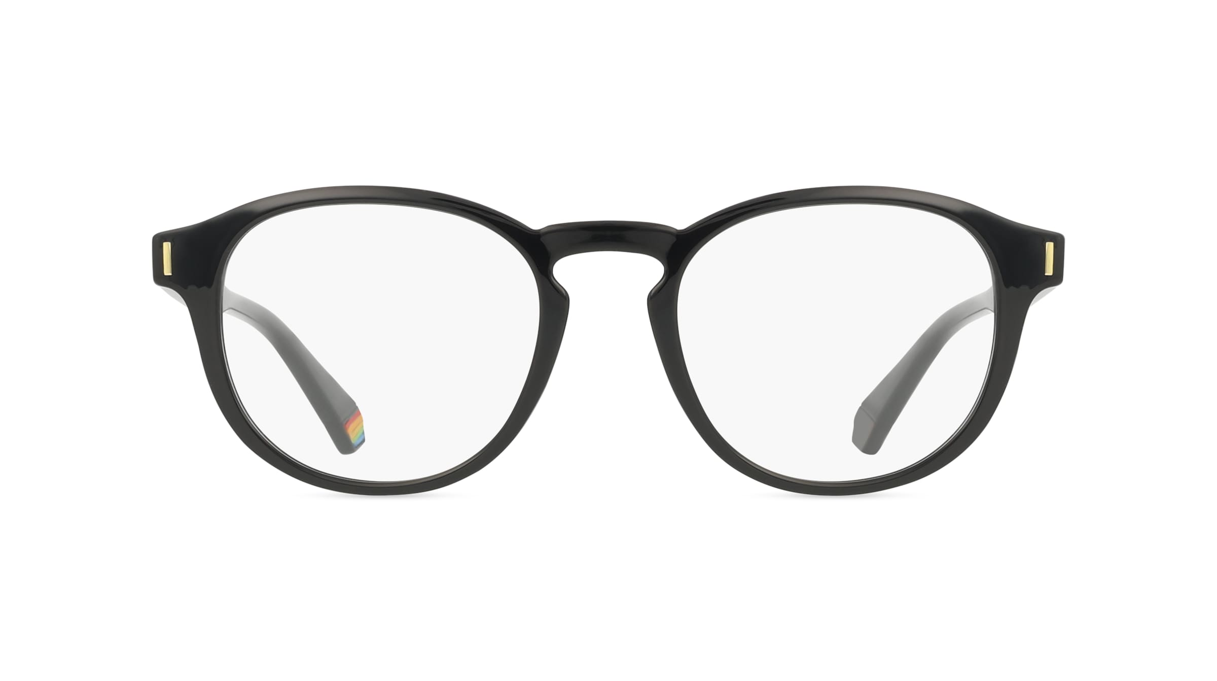 Polaroid PLD D452 Unisex-Brille inkl. Gläser Vollrand Rund Kunststoff-Gestell 50mm/19mm/145mm, schwarz