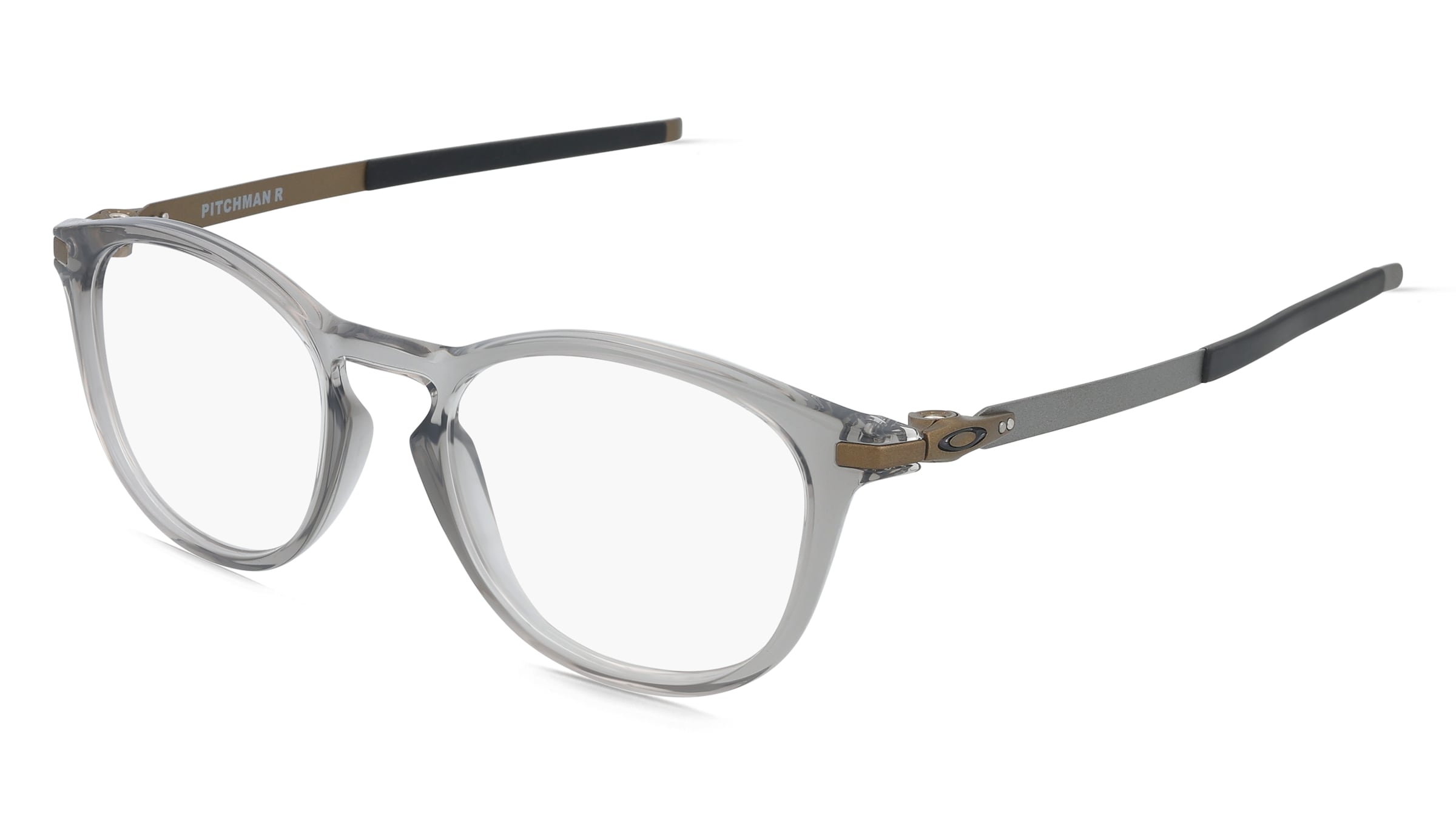 Oakley 0OX8105 PITCHMAN R Herren-Brille inkl. Gläser Vollrand Rund Kunststoff-Gestell 52/19/140, Grau