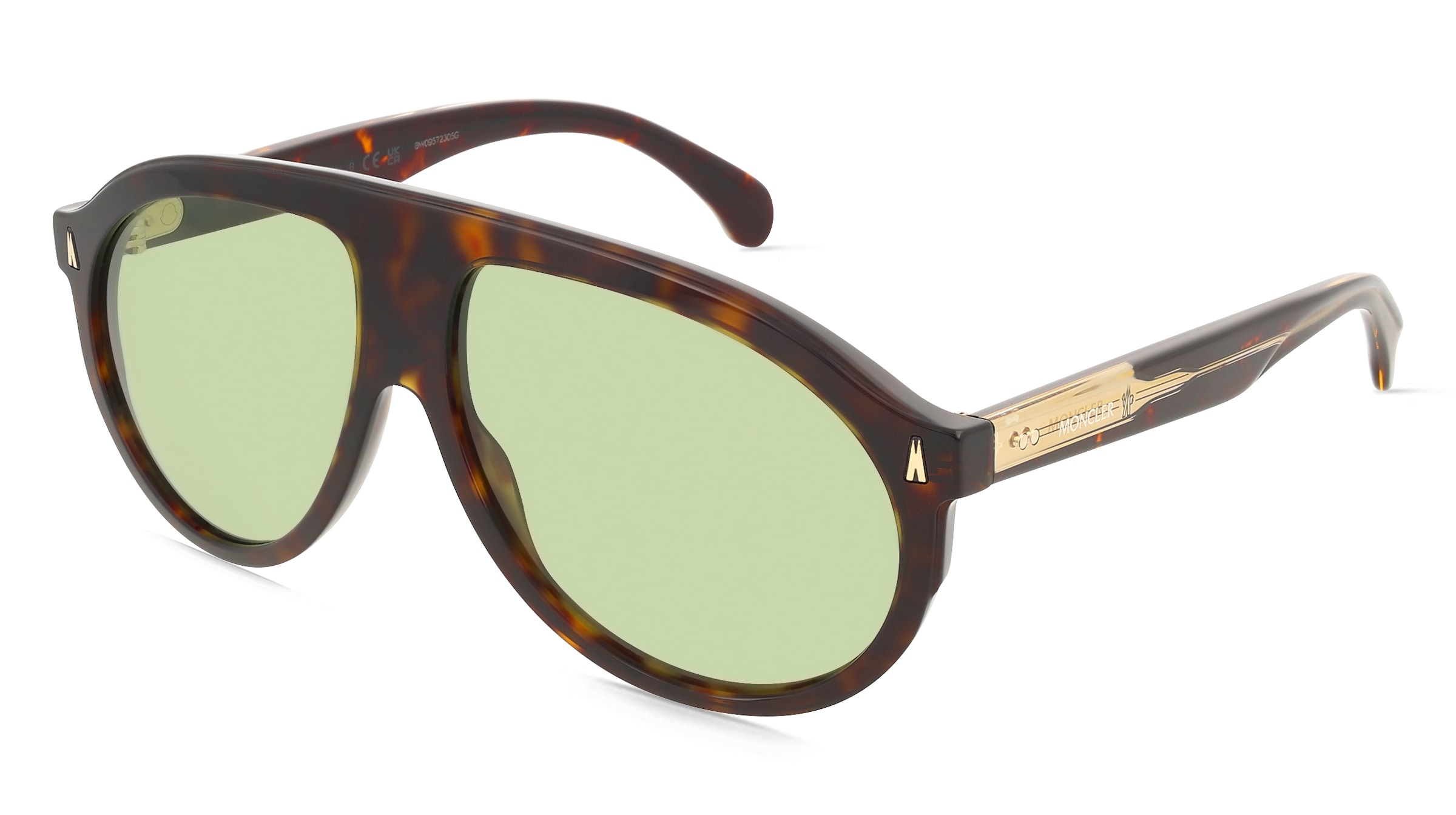 Moncler ME6001 FHAITE Unisex-Sonnenbrille Vollrand Pilot Acetat-Gestell, Braun