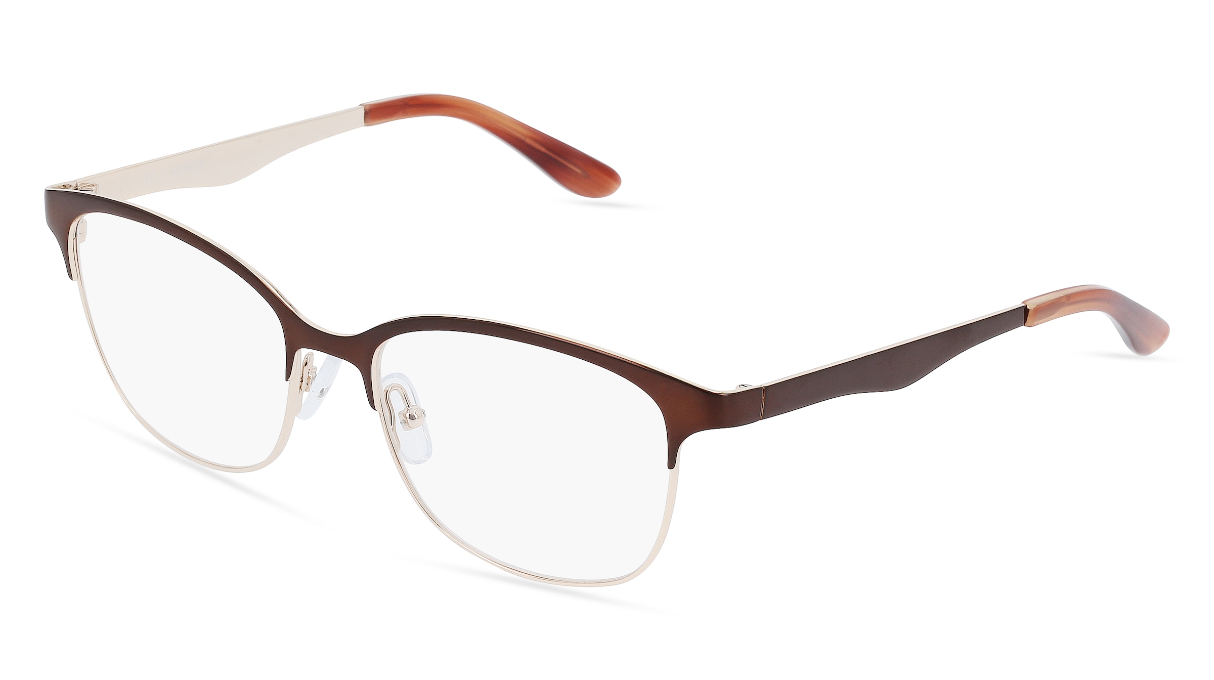 Fielmann MT 011 CL Damen-Brille inkl. Gläser Vollrand Quadratisch Edelstahl-Gestell 52/17/130, Gold