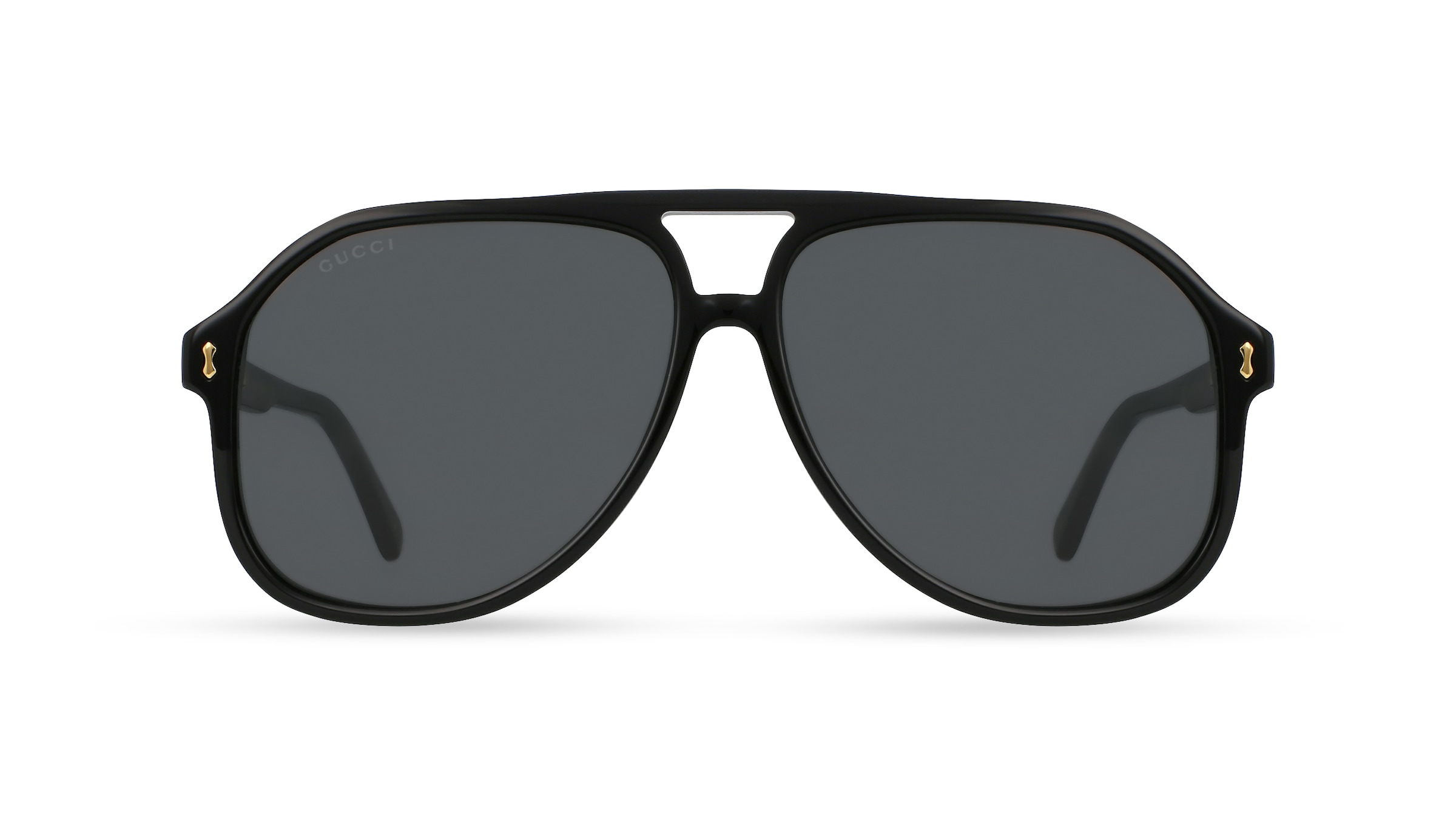 Gucci GG1042S Herren-Sonnenbrille Vollrand Pilot Kunststoff-Gestell, schwarz