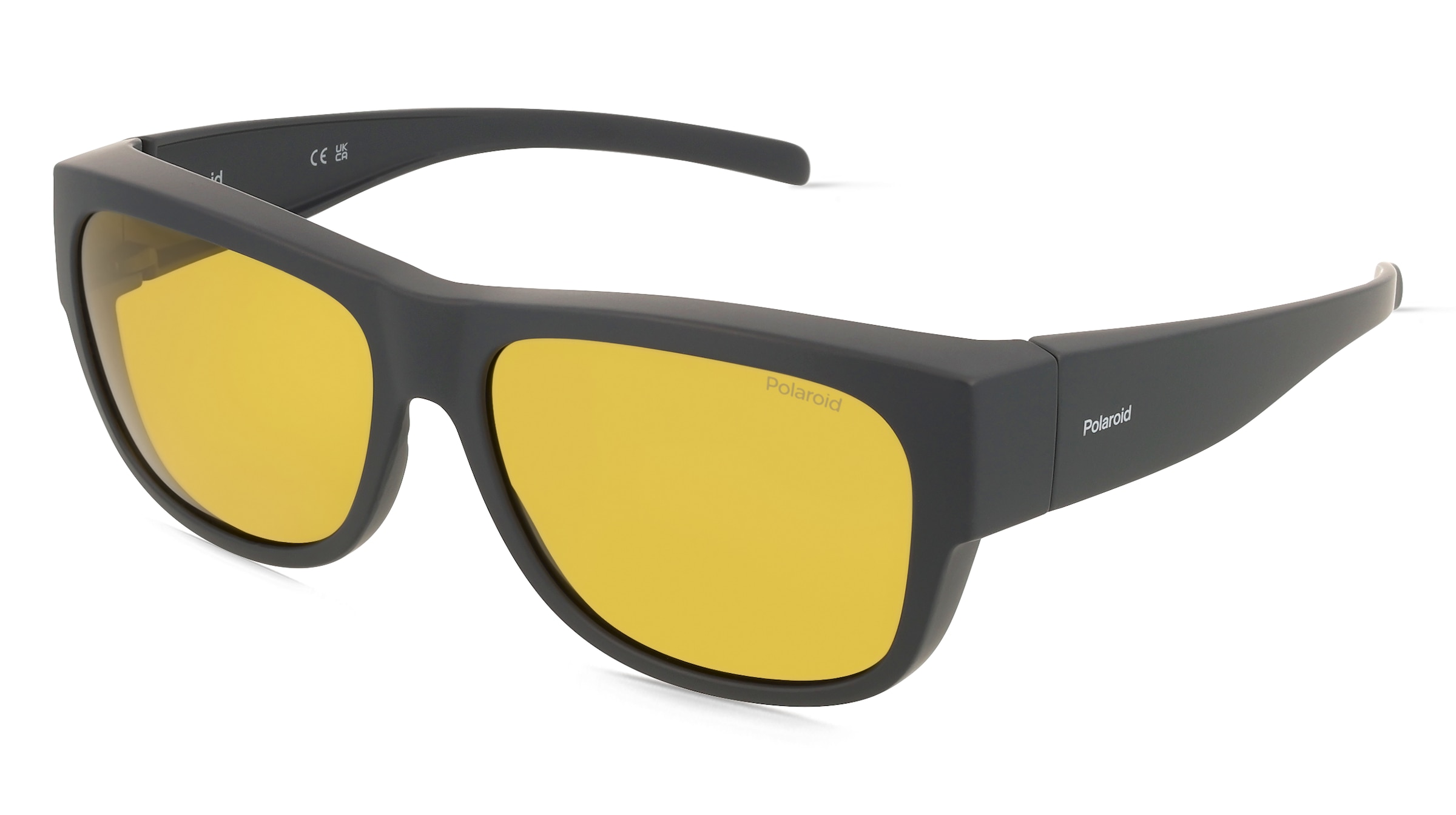 Polaroid PLD 9003/S Fitover Unisex-Sonnenbrille Vollrand Quadratisch Kunststoff-Gestell, Schwarz