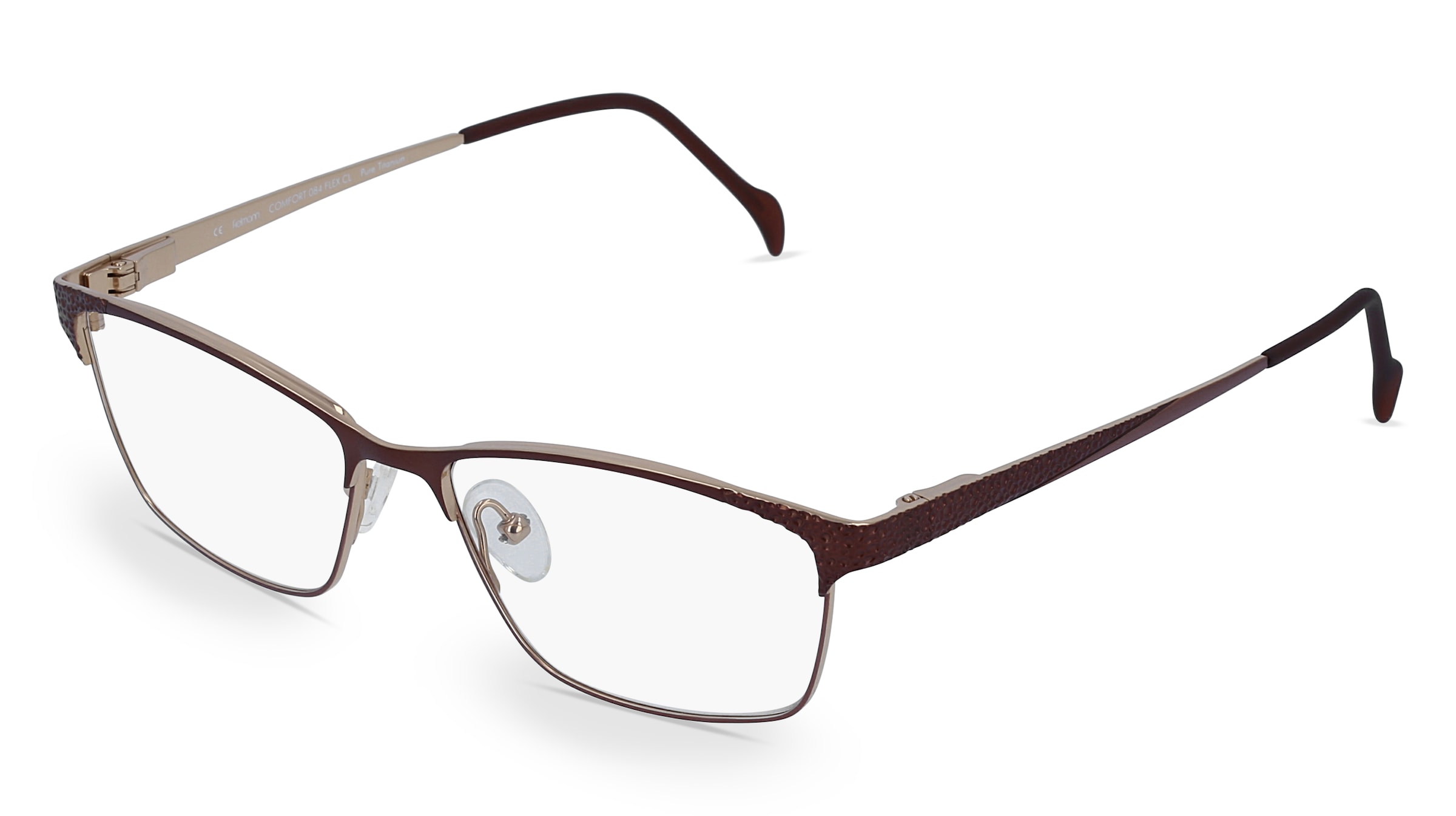 Fielmann COMFORT 084 FLEX CL Damen-Brille inkl. Gläser Vollrand Quadratisch Titan-Gestell 52/14/135, Braun