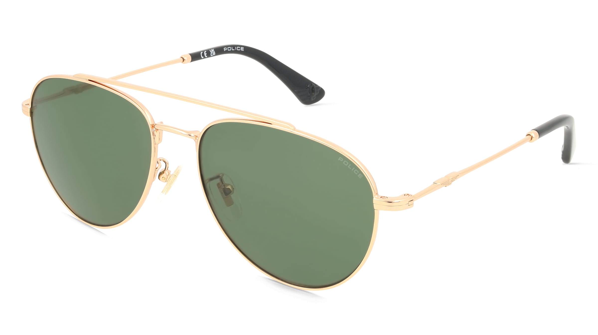 Police SPLP20 Unisex-Sonnenbrille Vollrand Pilot Edelstahl-Gestell, Gold