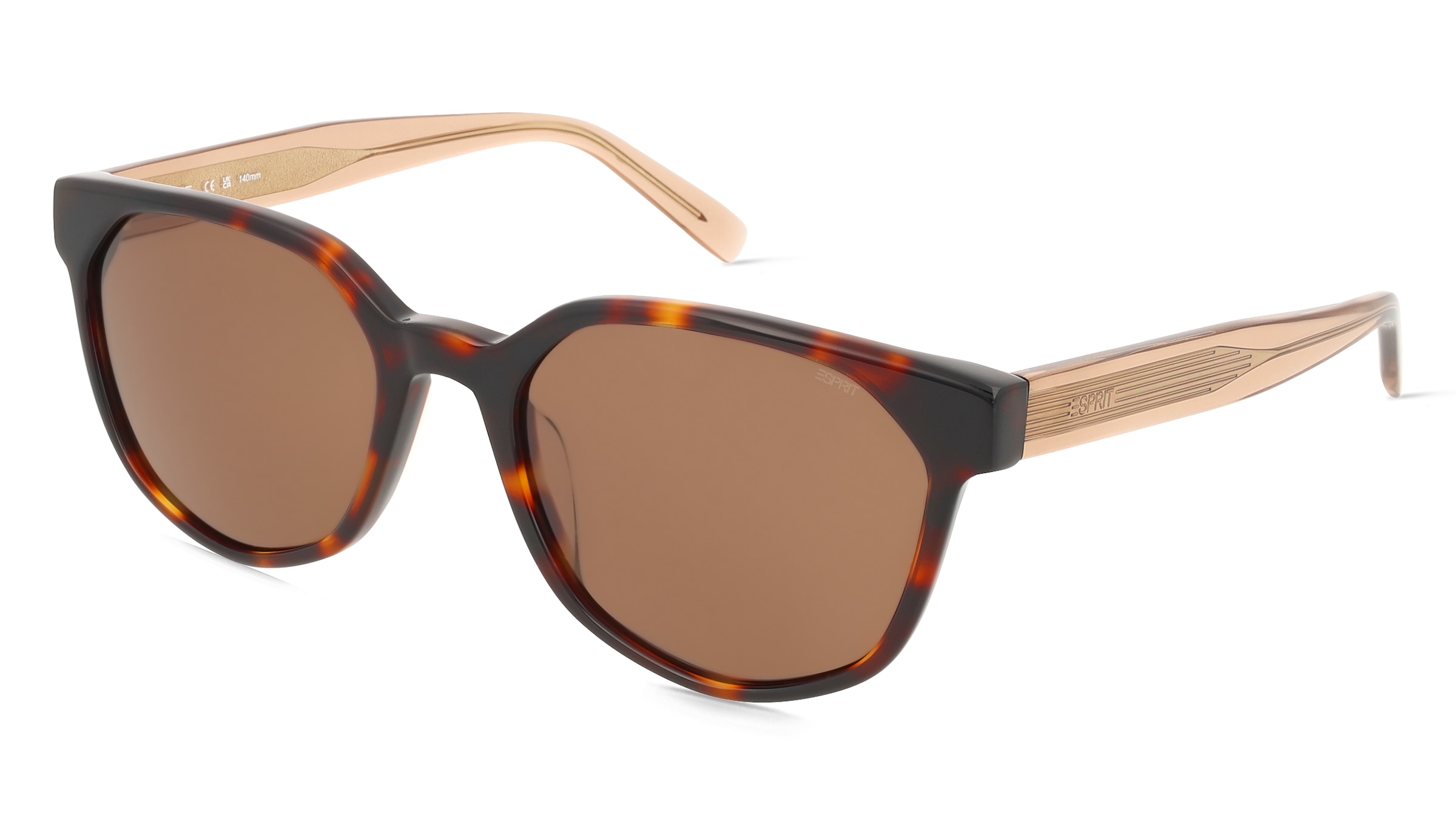Esprit 40115 Unisex-Sonnenbrille Vollrand Quadratisch Acetat-Gestell, Havanna