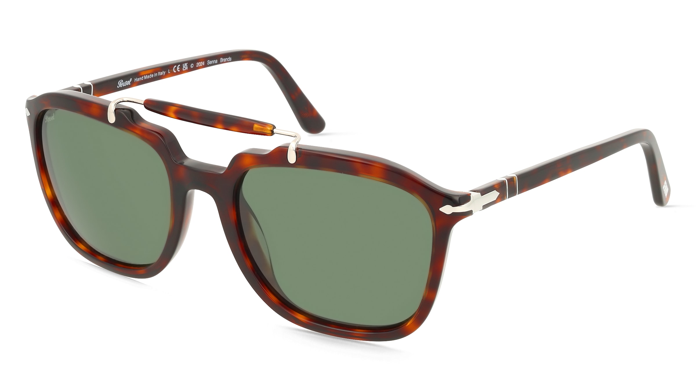 Persol PO0203S Unisex-Sonnenbrille Vollrand Quadratisch Acetat-Gestell, Havanna