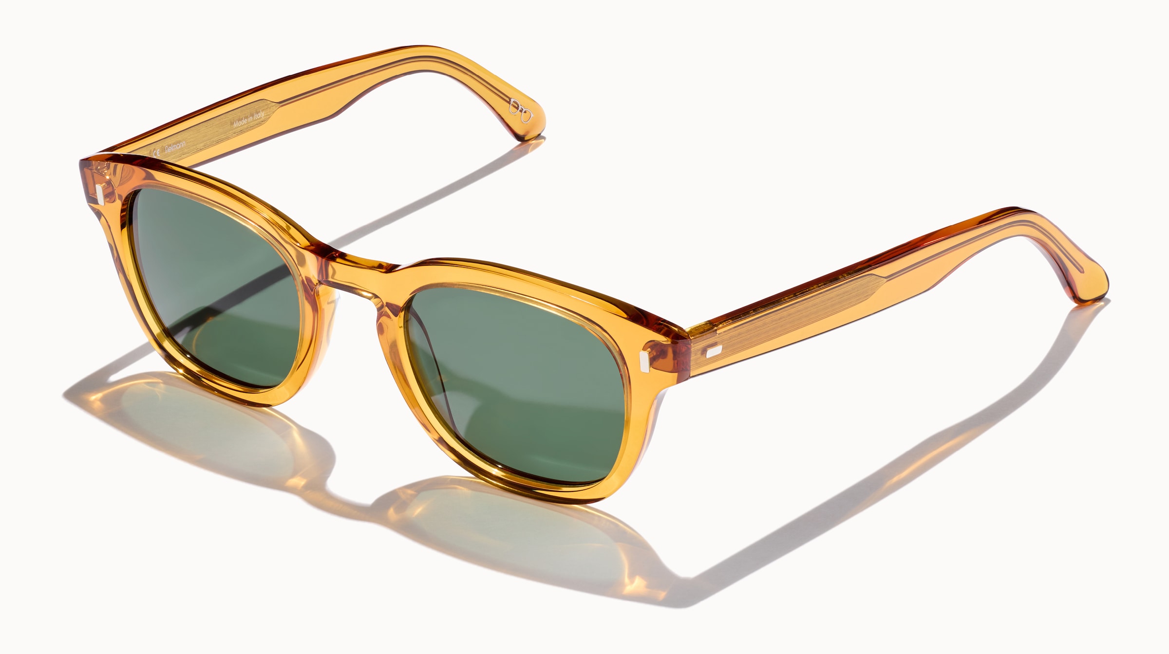 Fielmann AB 002 SUN CL Herren-Sonnenbrille Vollrand Quadratisch Blockacetat-Gestell, Gelb