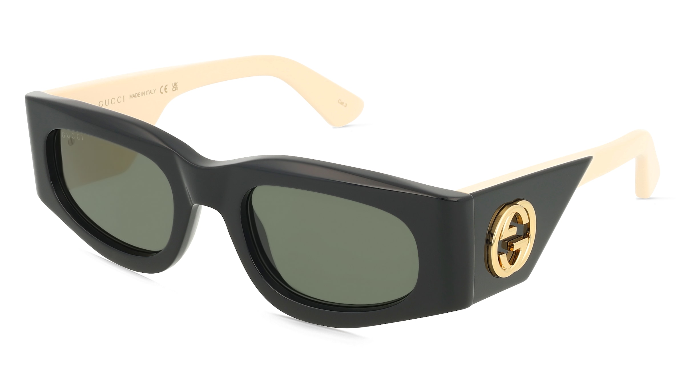 Gucci GG1664S Damen-Sonnenbrille Vollrand Eckig Acetat-Gestell, Schwarz