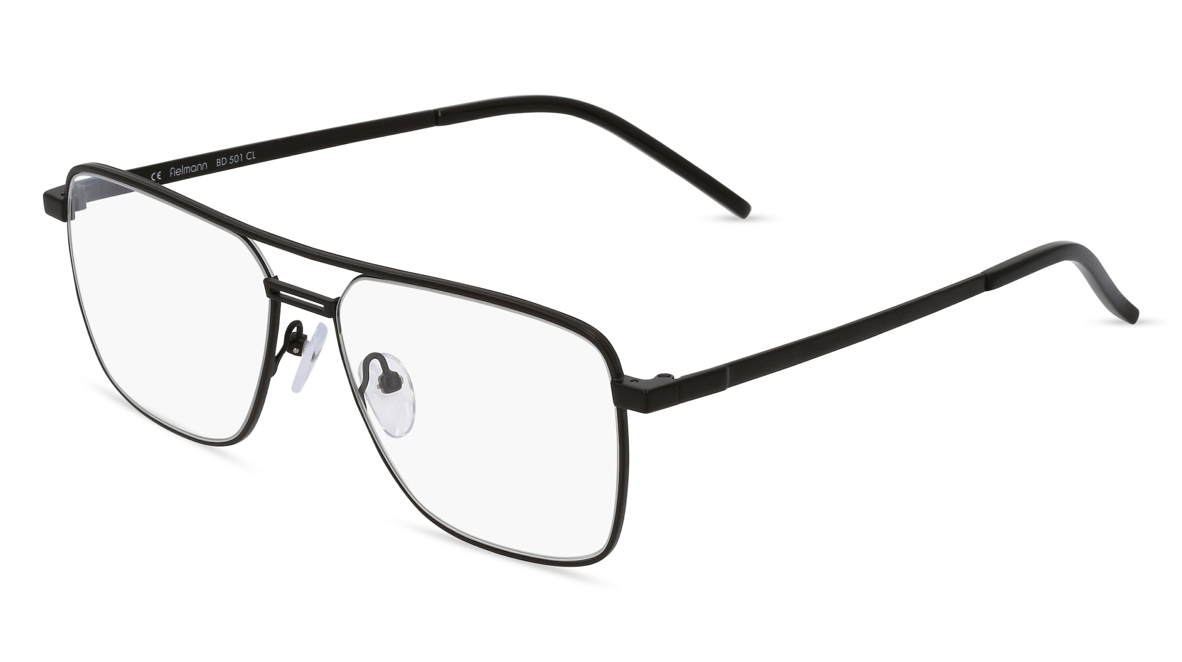 Fielmann BD 501 CL Herren-Brille inkl. Gläser Halbrand Quadratisch Edelstahl-Gestell 56/15/145, Schwarz