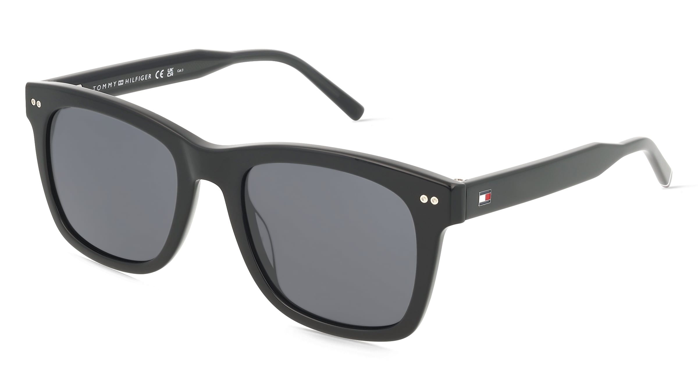 Tommy Hilfiger TH 2184/S Herren-Sonnenbrille Vollrand Eckig Acetat-Gestell, Schwarz