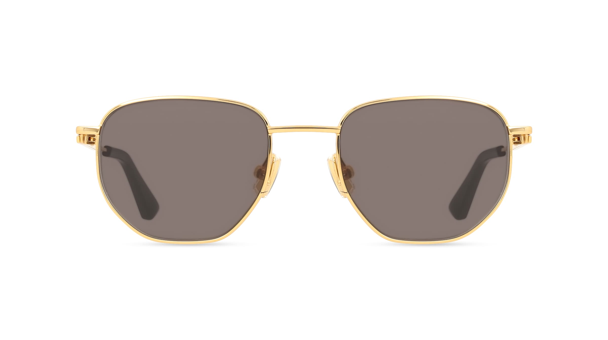 Bottega Veneta BV1301S Unisex-Sonnenbrille Vollrand Rund Metall-Gestell, gold