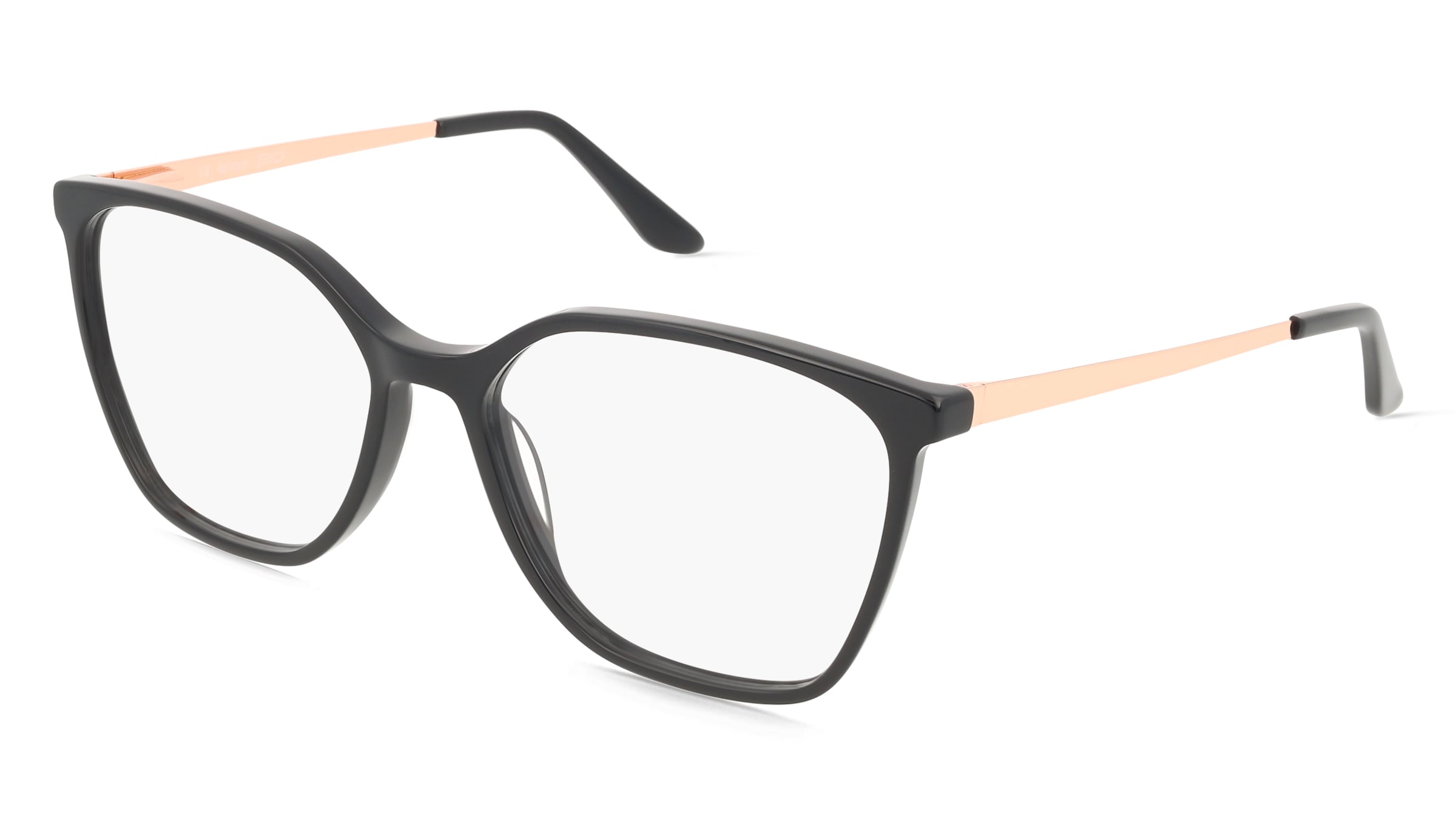 Fielmann ABC 097 FLEX FA JESSICA Damen-Brille inkl. Gläser Vollrand Butterfly Acetat-Gestell 55/16/135, Schwarz