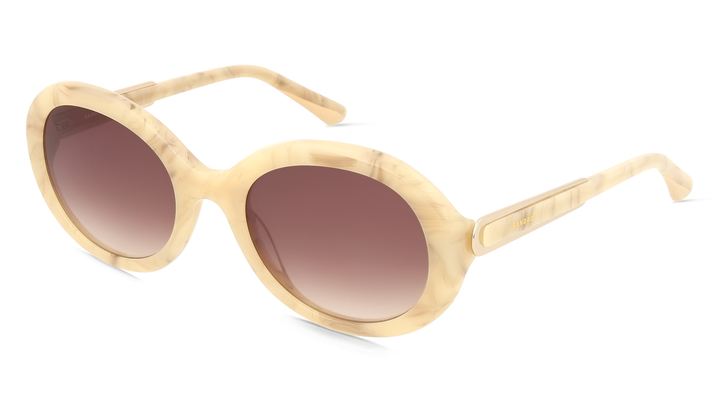 Sandro SA6072 Damen-Sonnenbrille Vollrand Rund Acetat-Gestell, Weiß