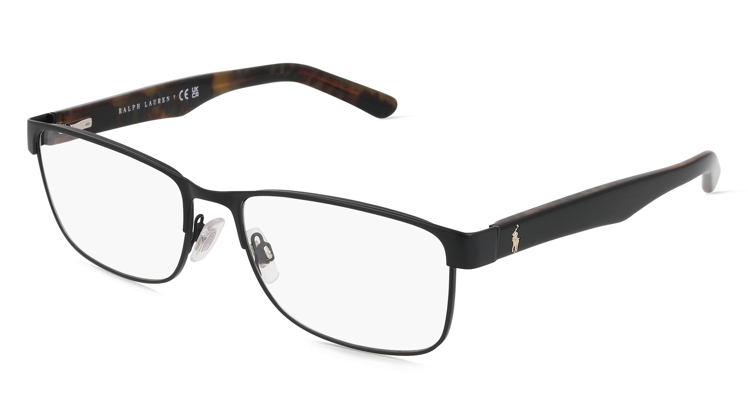 Polo Ralph Lauren PH1157 Herren-Brille inkl. Gläser Vollrand Quadratisch Metall-Gestell 57/17/150, Schwarz