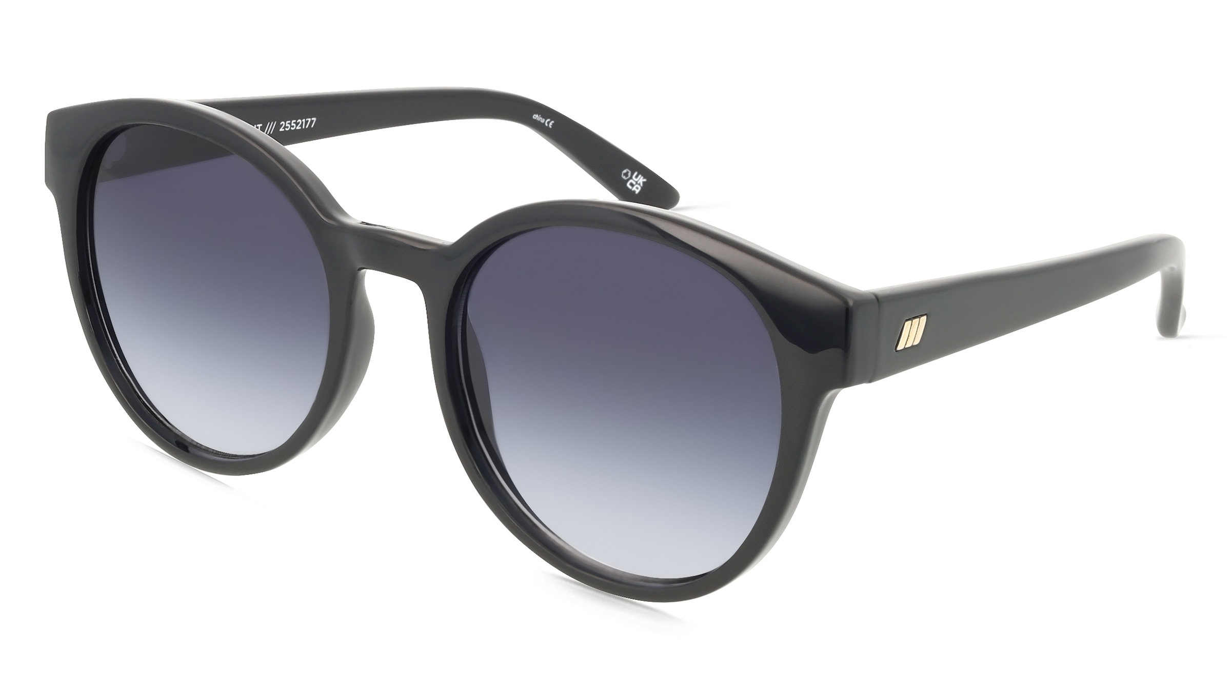 Le Specs LSP2552177 Damen-Sonnenbrille Vollrand Rund Kunststoff-Gestell, Schwarz