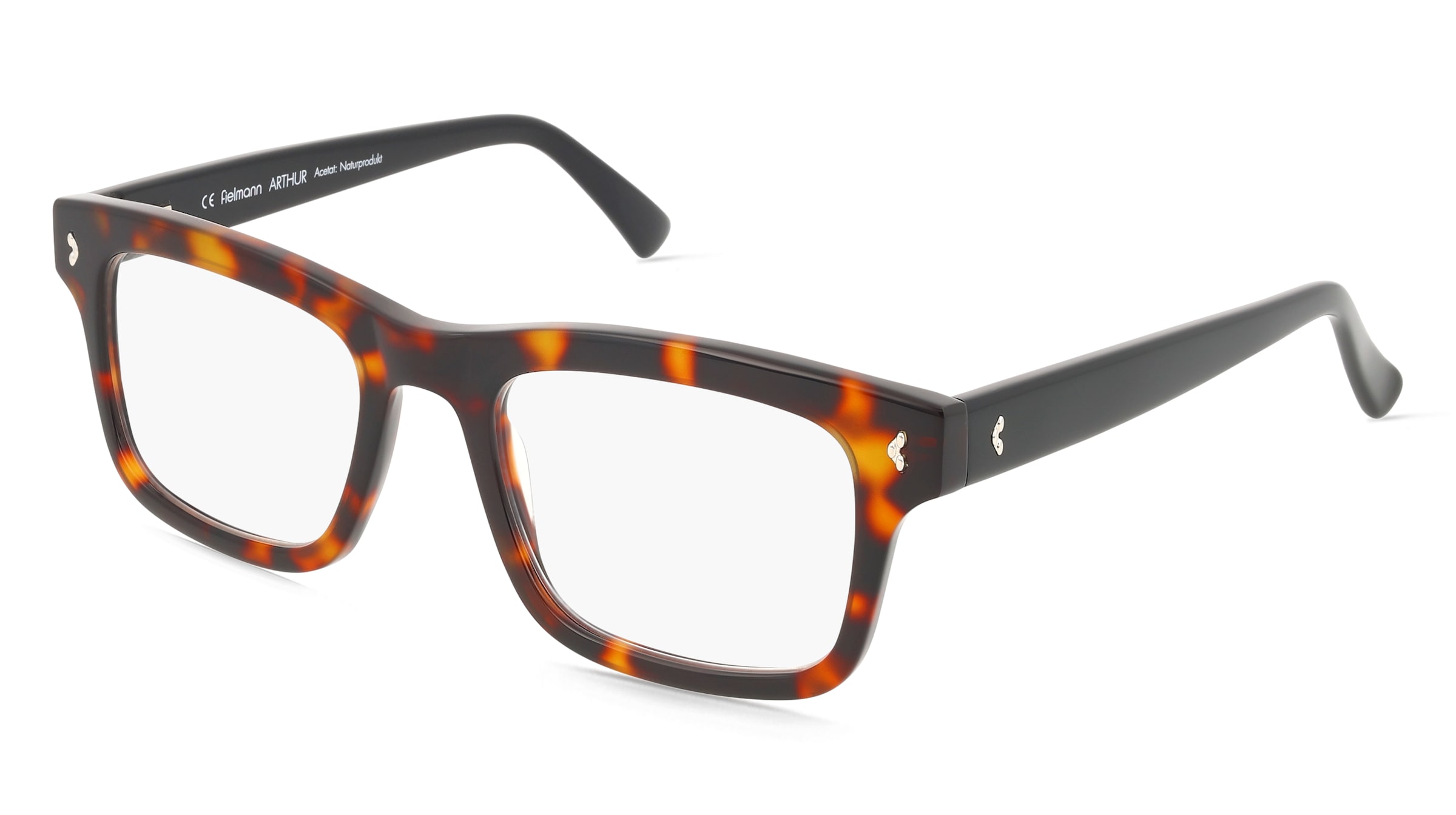 Fielmann MC 634 FLEX FA ARTHUR Herren-Brille inkl. Gläser Vollrand Quadratisch Acetat-Gestell 53/21/145, Havanna