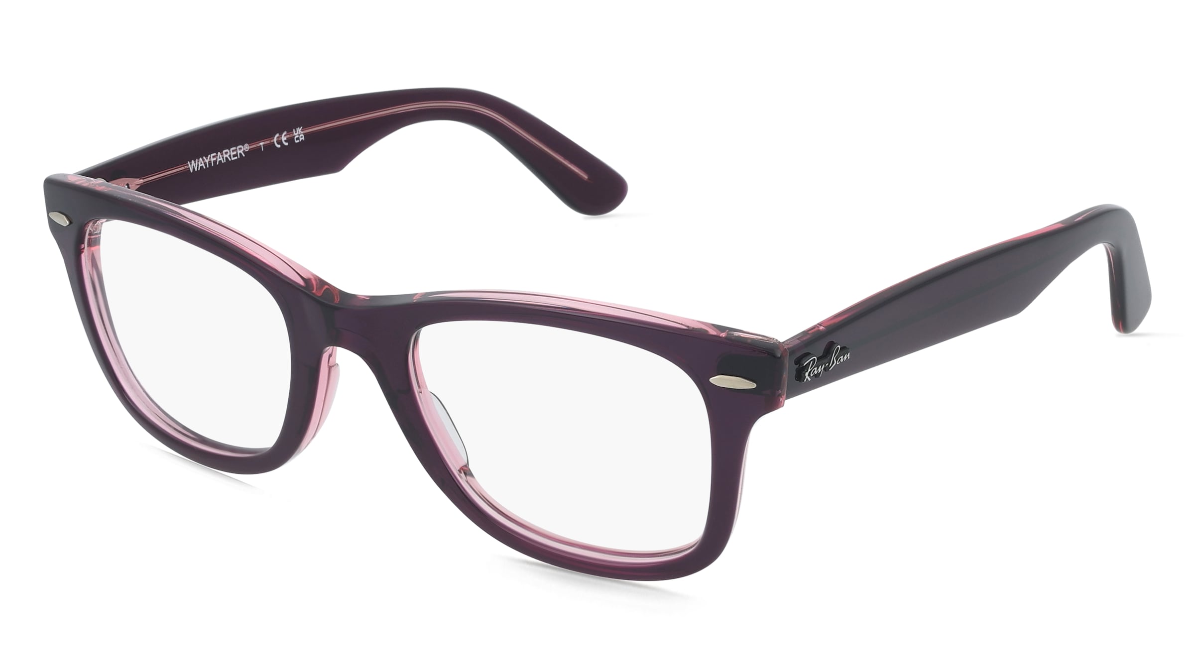 Ray-Ban 0RX4340V WAYFARER EASE Unisex-Brille inkl. Gläser Vollrand Quadratisch Kunststoff-Gestell 50/22/150, Lila