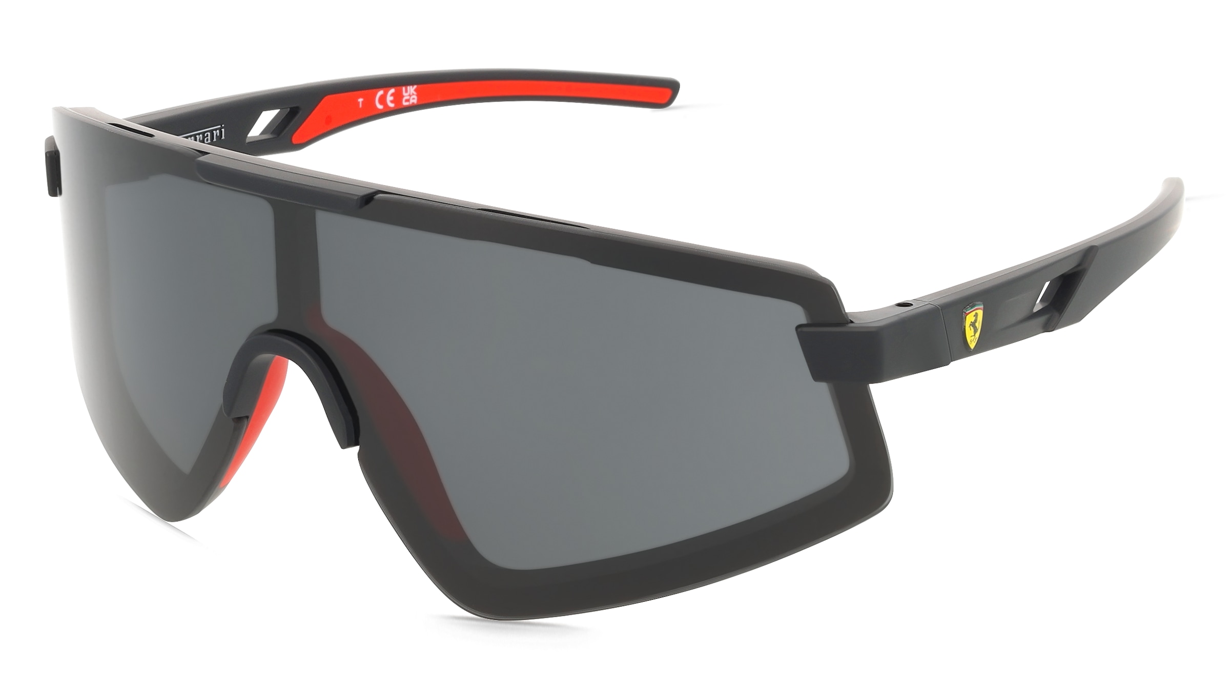 Scuderia Ferrari FZ6009U Herren-Sonnenbrille Randlos Geometrisch Kunststoff-Gestell, Schwarz