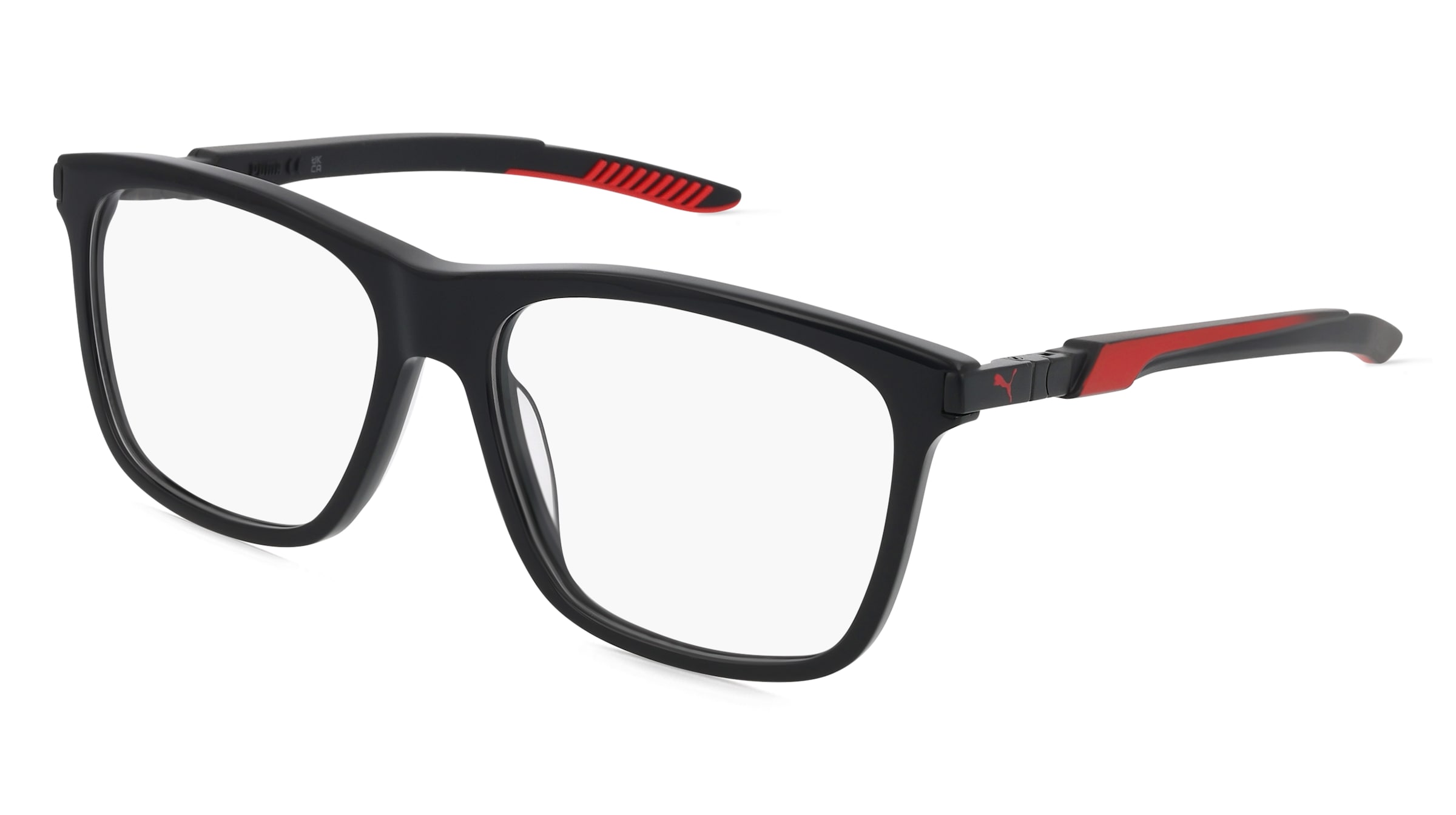Puma PU0364O Unisex-Brille inkl. Gläser Vollrand Quadratisch Kunststoff-Gestell 57/16/140, Schwarz