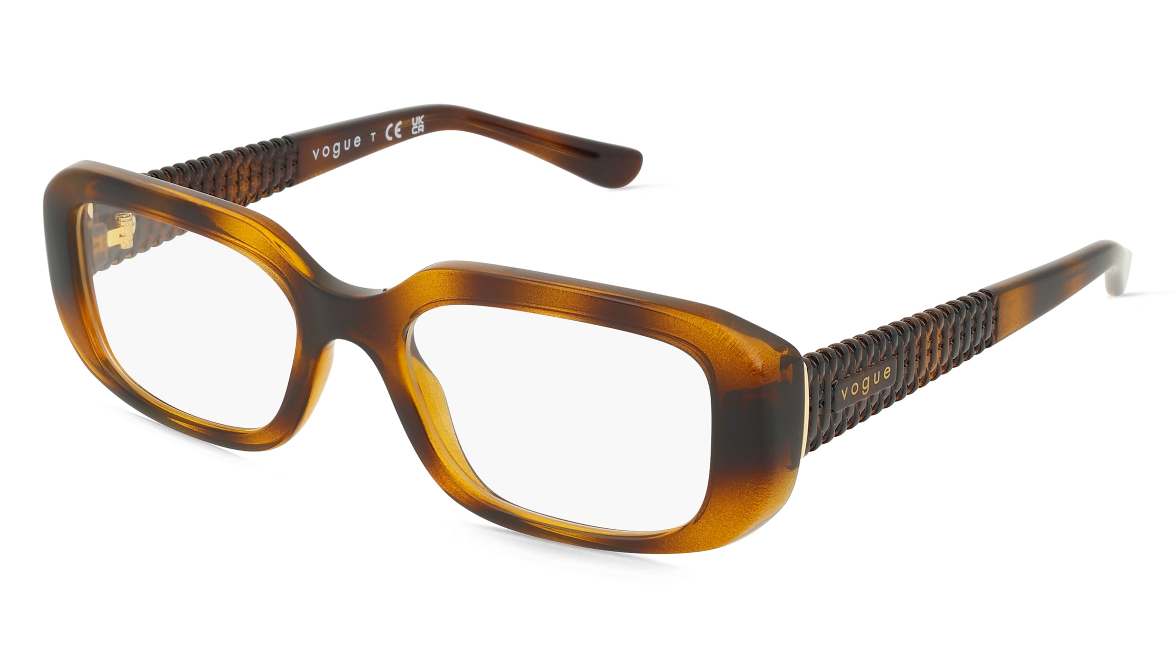 Vogue 0VO5568 Damen-Brille inkl. Gläser Vollrand Quadratisch Kunststoff-Gestell 51/19/135, Havanna