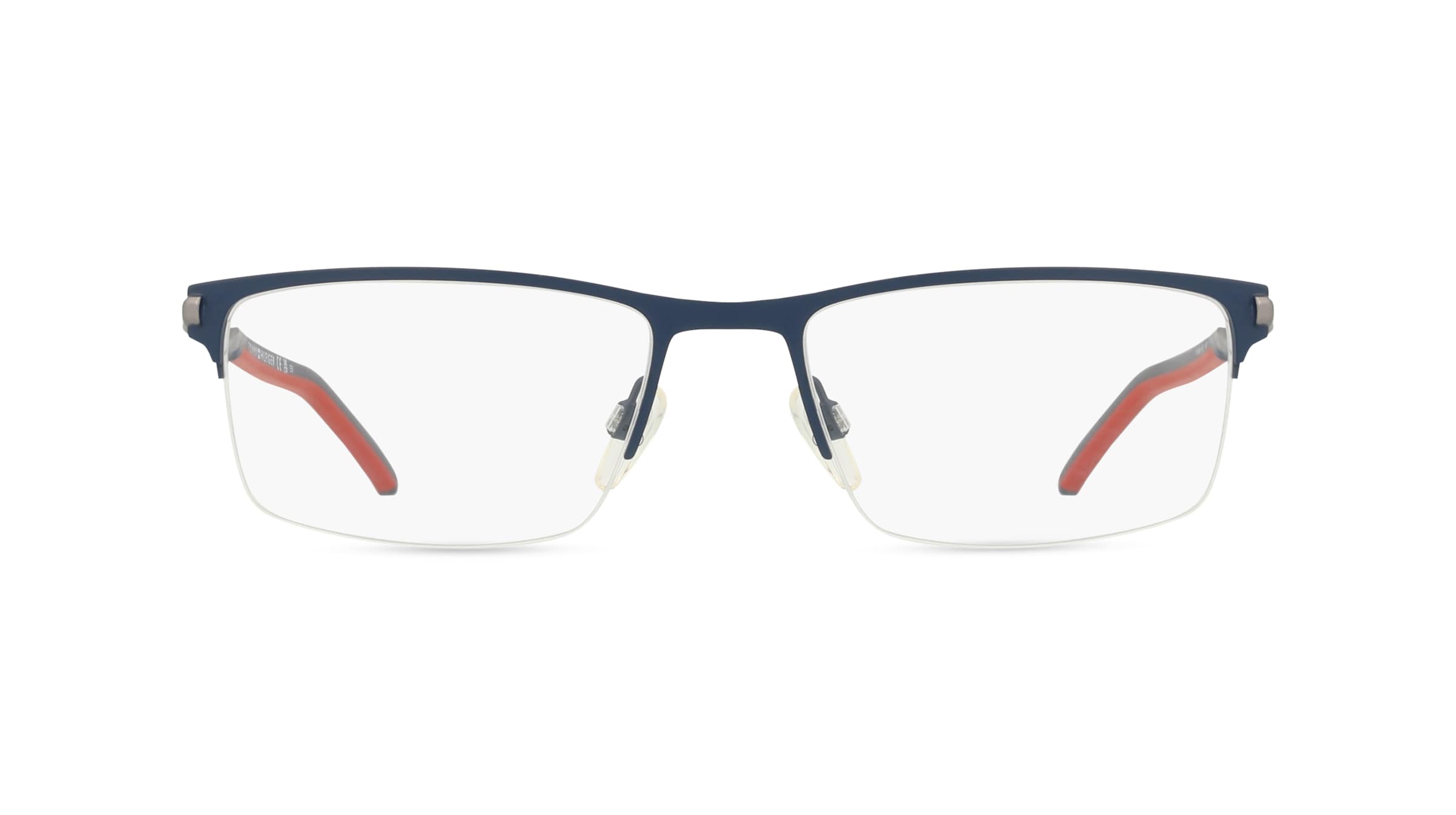 Tommy Hilfiger Eyewear TH 1993 Herren-Brille inkl. Gläser Vollrand Eckig Metall-Gestell 55mm/18mm/140mm, blau