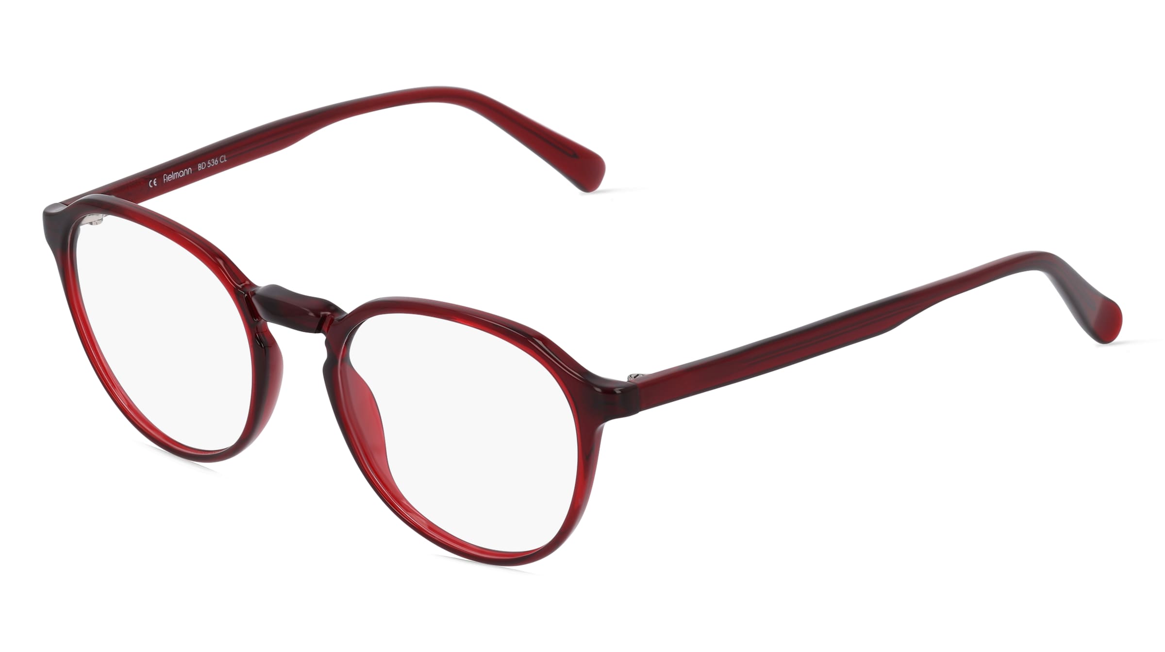 Fielmann BD 536 CL Unisex-Brille inkl. Gläser Vollrand Panto Propionat-Gestell 50/19/145, Rot