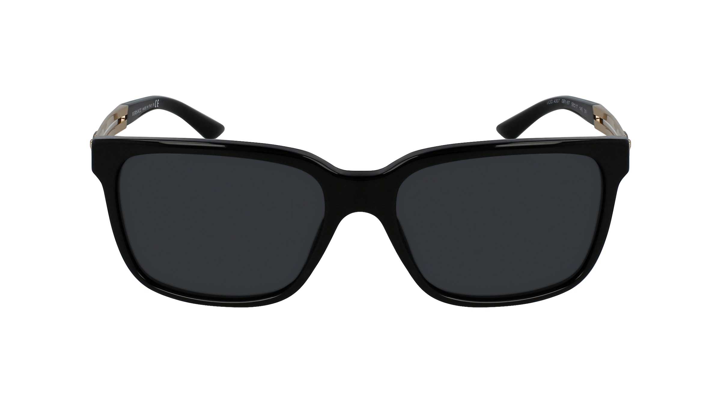 Versace VE4307 Herren-Sonnenbrille Vollrand Rechteckig Acetat-Gestell, Schwarz