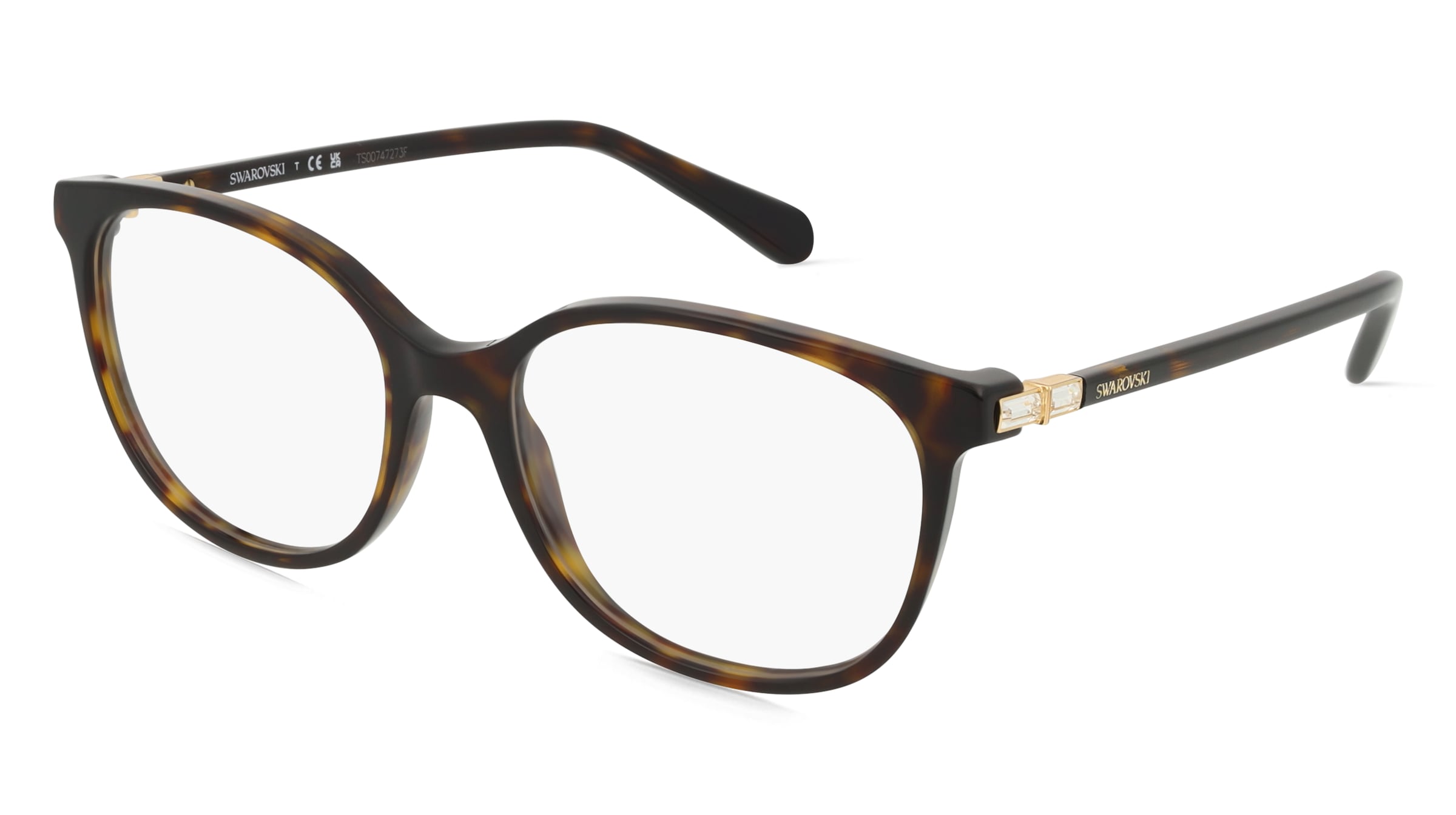 Swarovski SK2002 Damen-Brille inkl. Gläser Vollrand Quadratisch Acetat-Gestell 53/17/140, Havanna